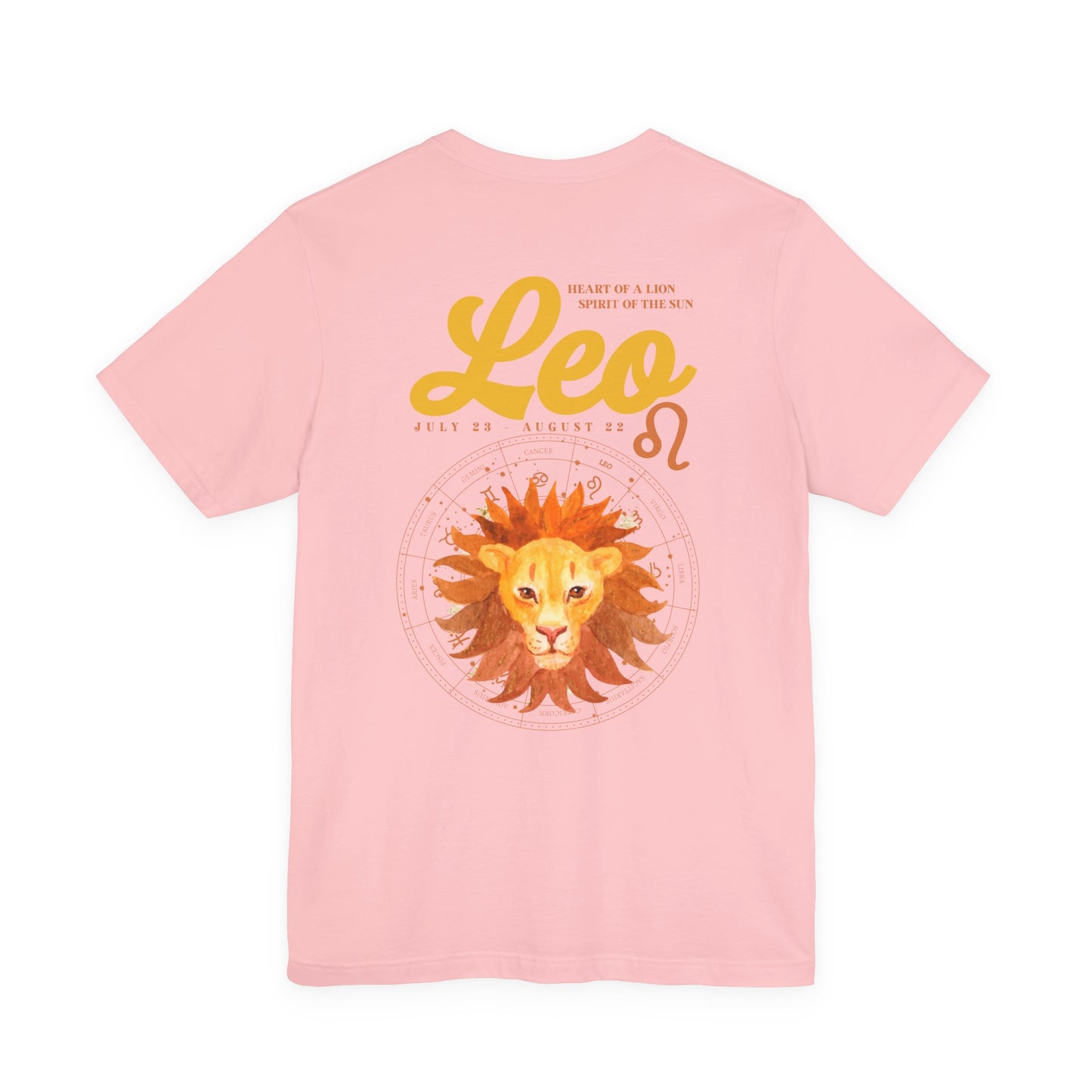 Leo Zodiac T-Shirt – Heart of the Lion, Spirit of the Sun Astrological wheel