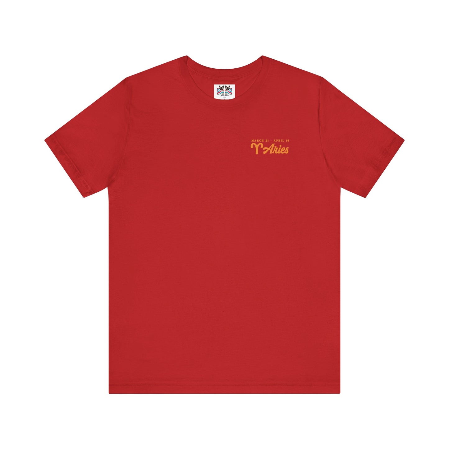 Aries Fueled by Fire T-Shirt – Ram Head with Zodiac Astrological Wheel