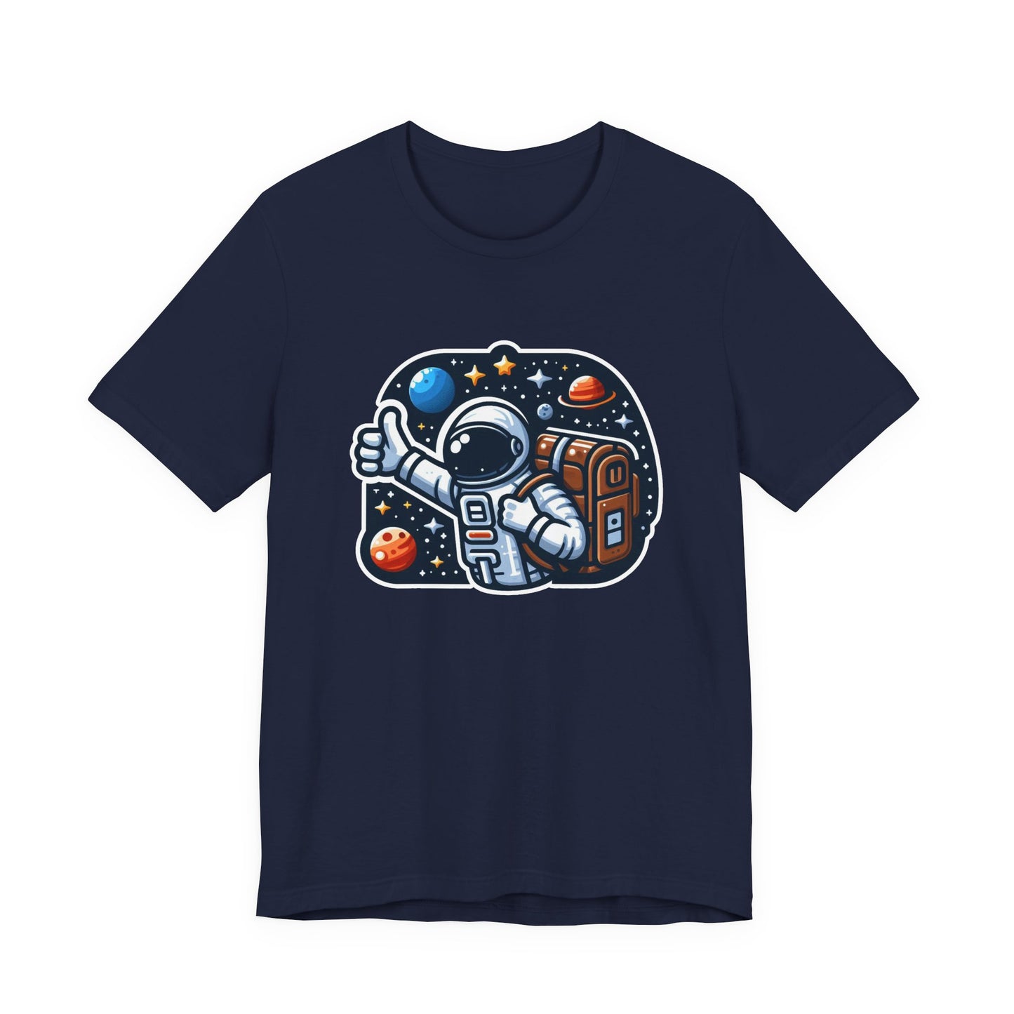 Astronaut Galaxy Hitchhiker T-Shirt – Cosmic Adventure in Space