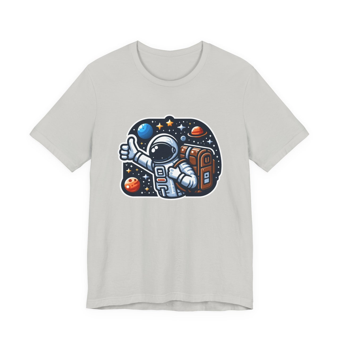Astronaut Galaxy Hitchhiker T-Shirt – Cosmic Adventure in Space