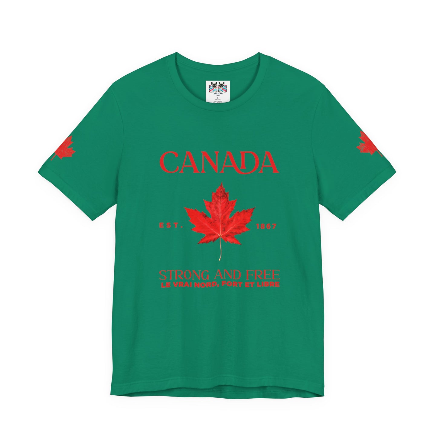 Canada Strong and Free Maple Heritage - Red Print T-Shirt