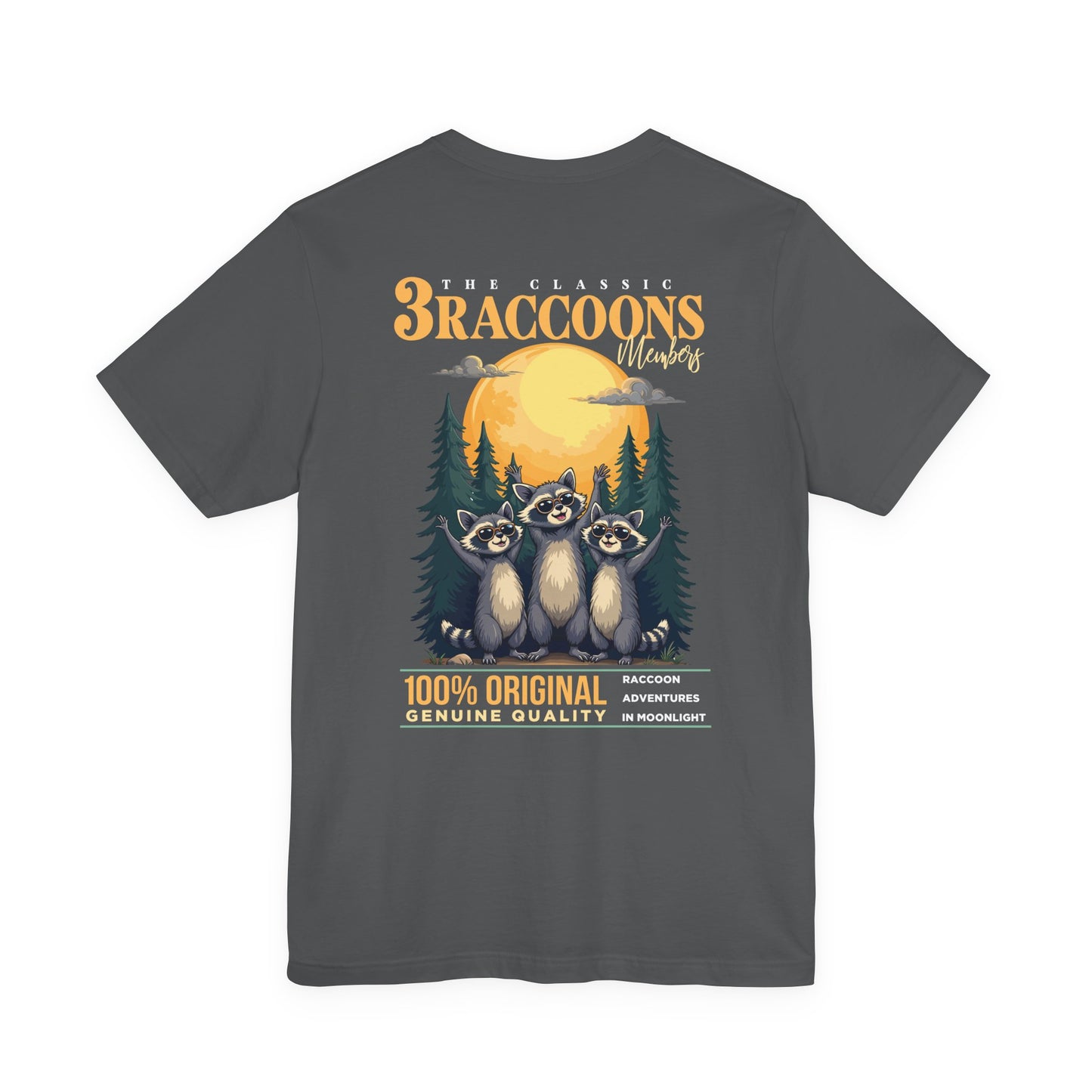 The Classic 3 Raccoons Members T-Shirt – Moonlight Raccoon Adventure Graphic