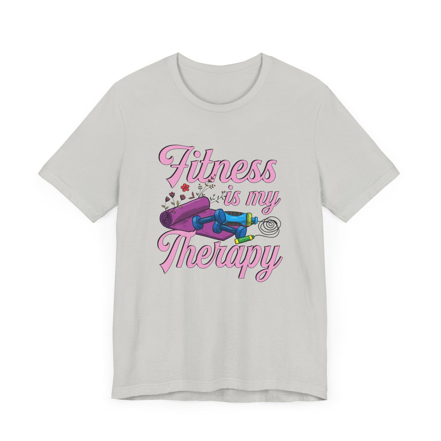 Fitness is My Therapy Tee, Workout Mindset Shirt, Gym Mental Health Top, Exercise Wellness Graphic, Self Care Gift