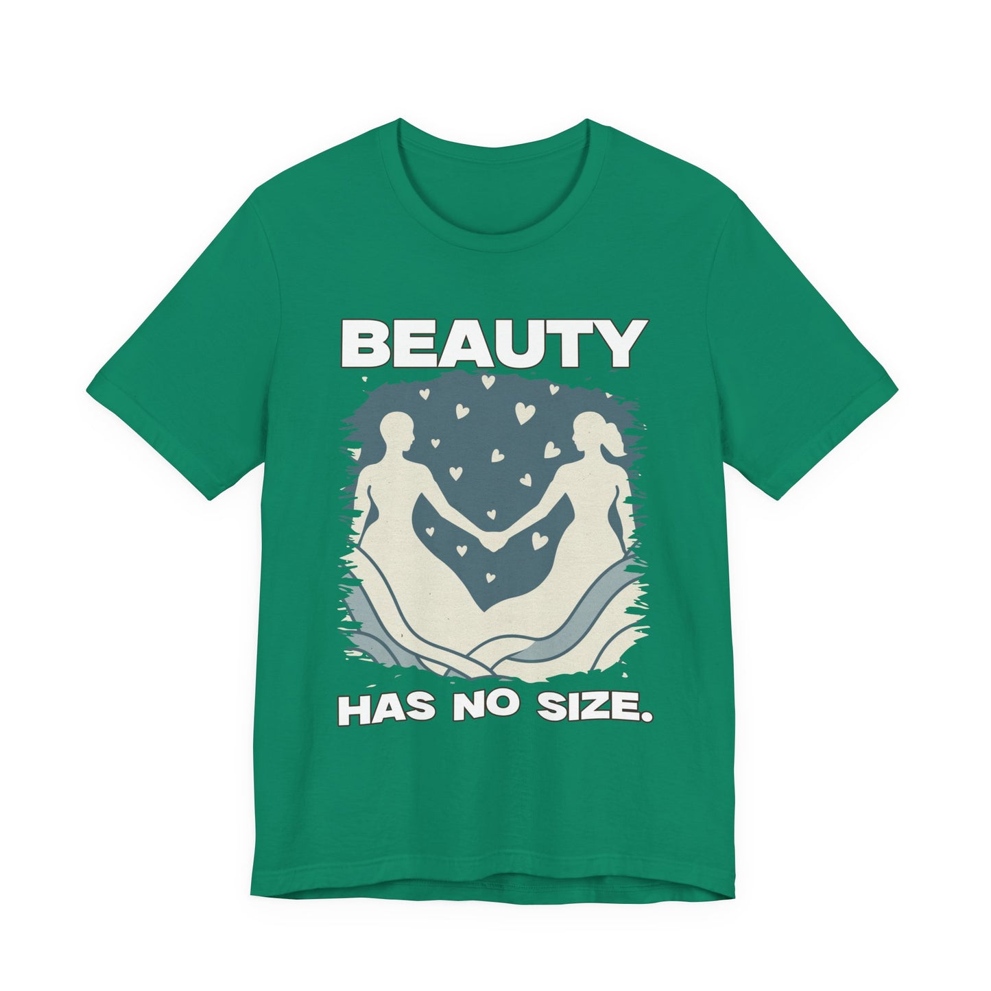 Beauty Has No Size – Inclusive Hands Holding with Heart Emotions Graphic T-Shirt