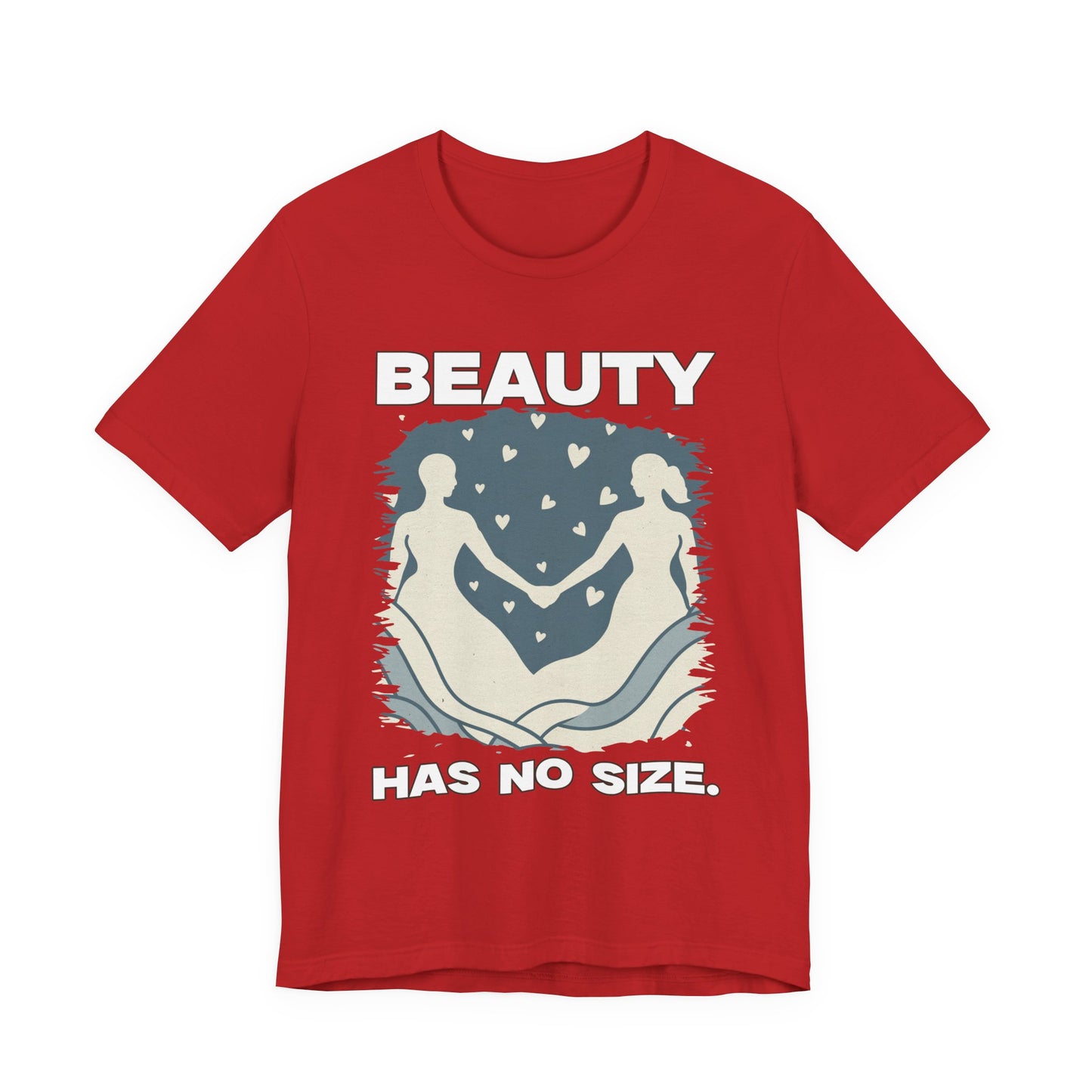 Beauty Has No Size – Inclusive Hands Holding with Heart Emotions Graphic T-Shirt