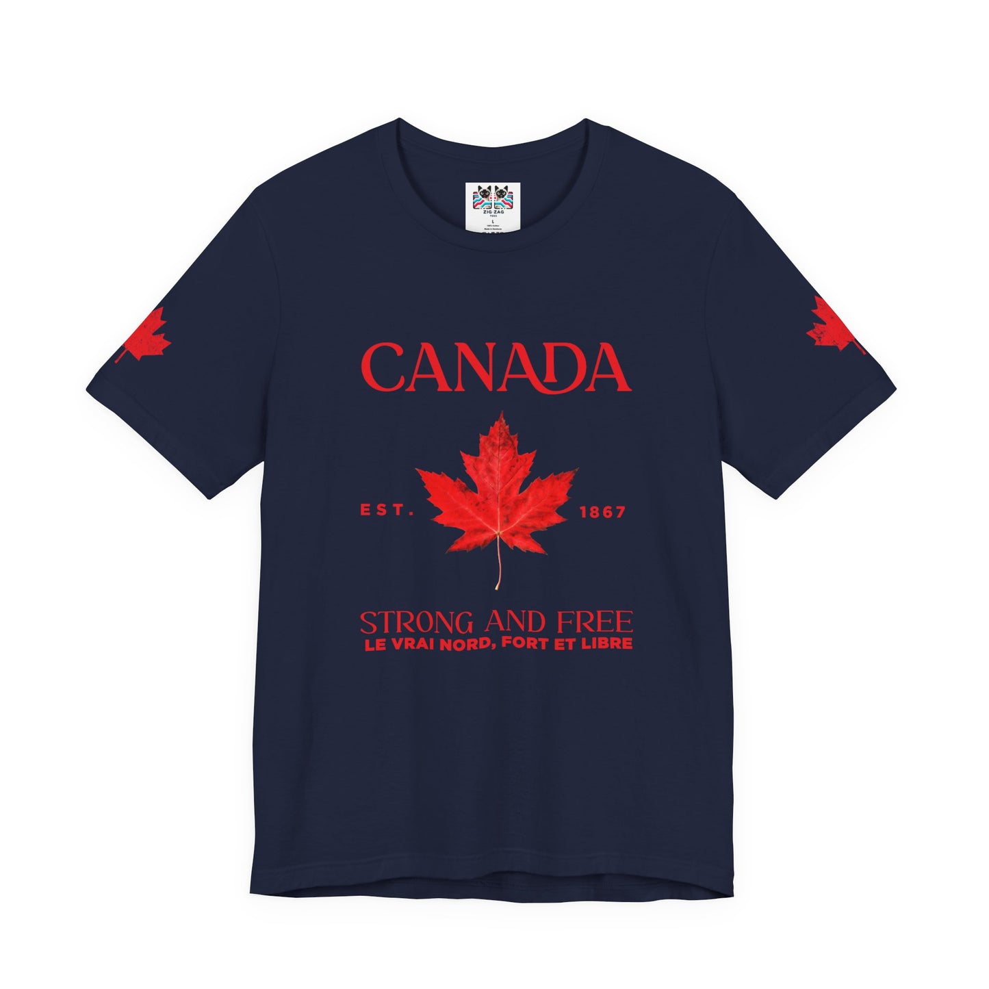 Canada Strong and Free Maple Heritage - Red Print T-Shirt