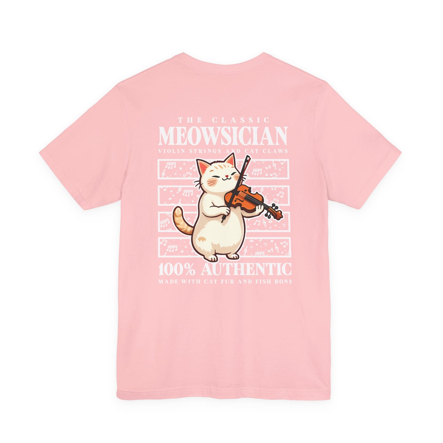 The Classic Meowsician T-Shirt – Cat & Violin Music Notes Fun Graphic