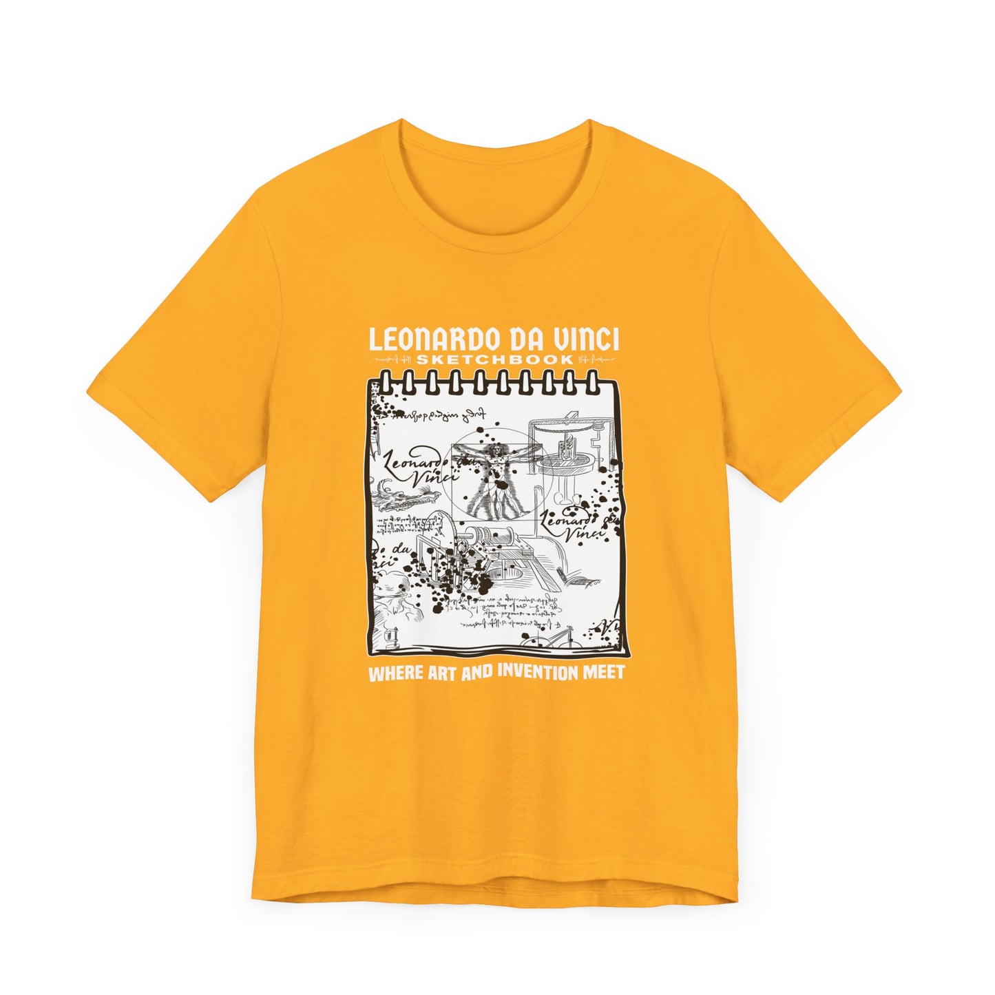 Leonardo’s Sketchbook Tee, Inventor Tribute Shirt, Renaissance Genius Graphic, Art History Top, Creativity Inspired Gift