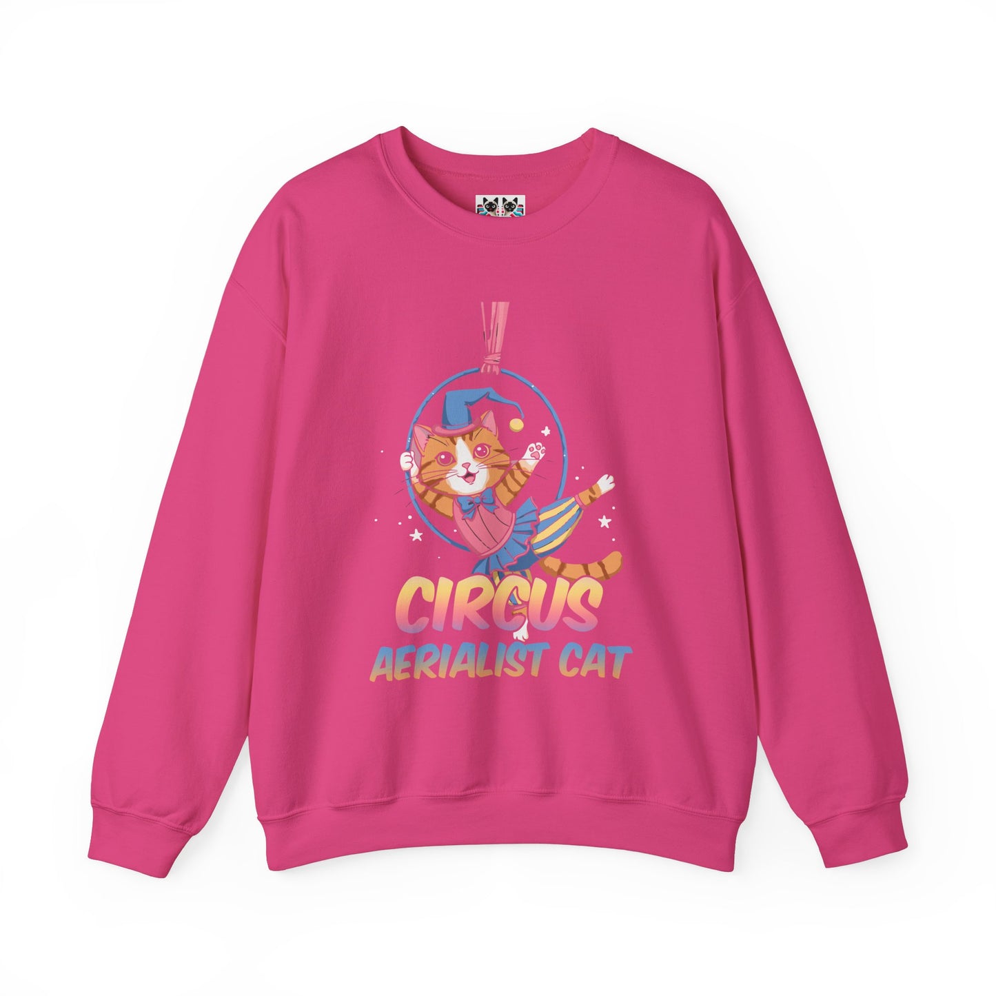 Circus Aerialist Cat - Cute and Funny Performer Crewneck Sweatshirt