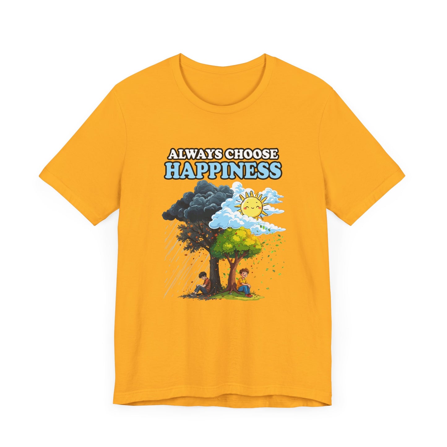 Embrace positivity Always Choose Happiness – Two Sides of Life Motivational Graphic T-Shirt