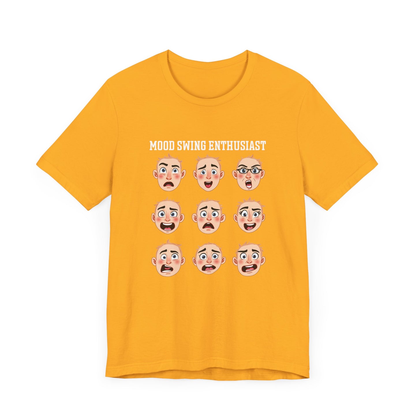 Mood Swing Enthusiast – Grid of Nine Expressive Faces Graphic T-Shirt