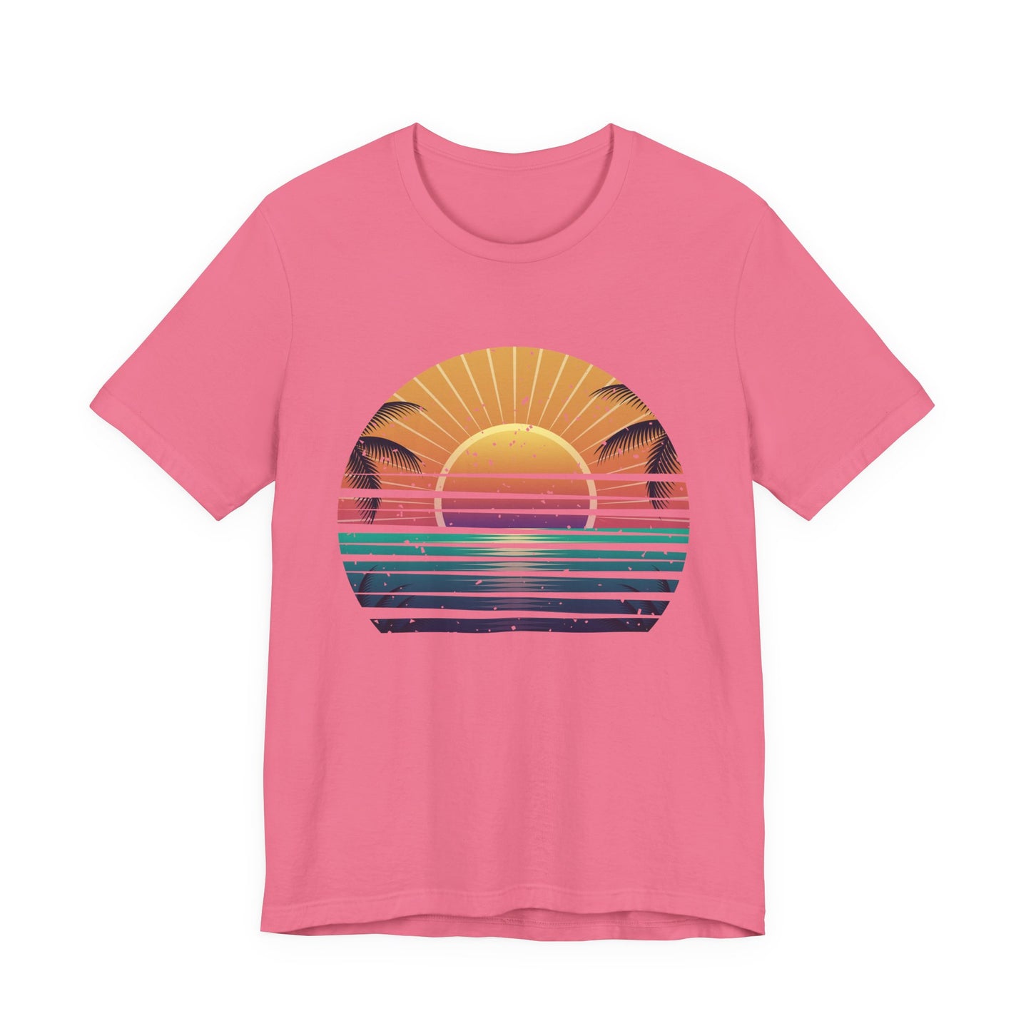 Sun Kissed & Ocean Blissed – Beach Sunset with Palm Trees Graphic T-Shirt