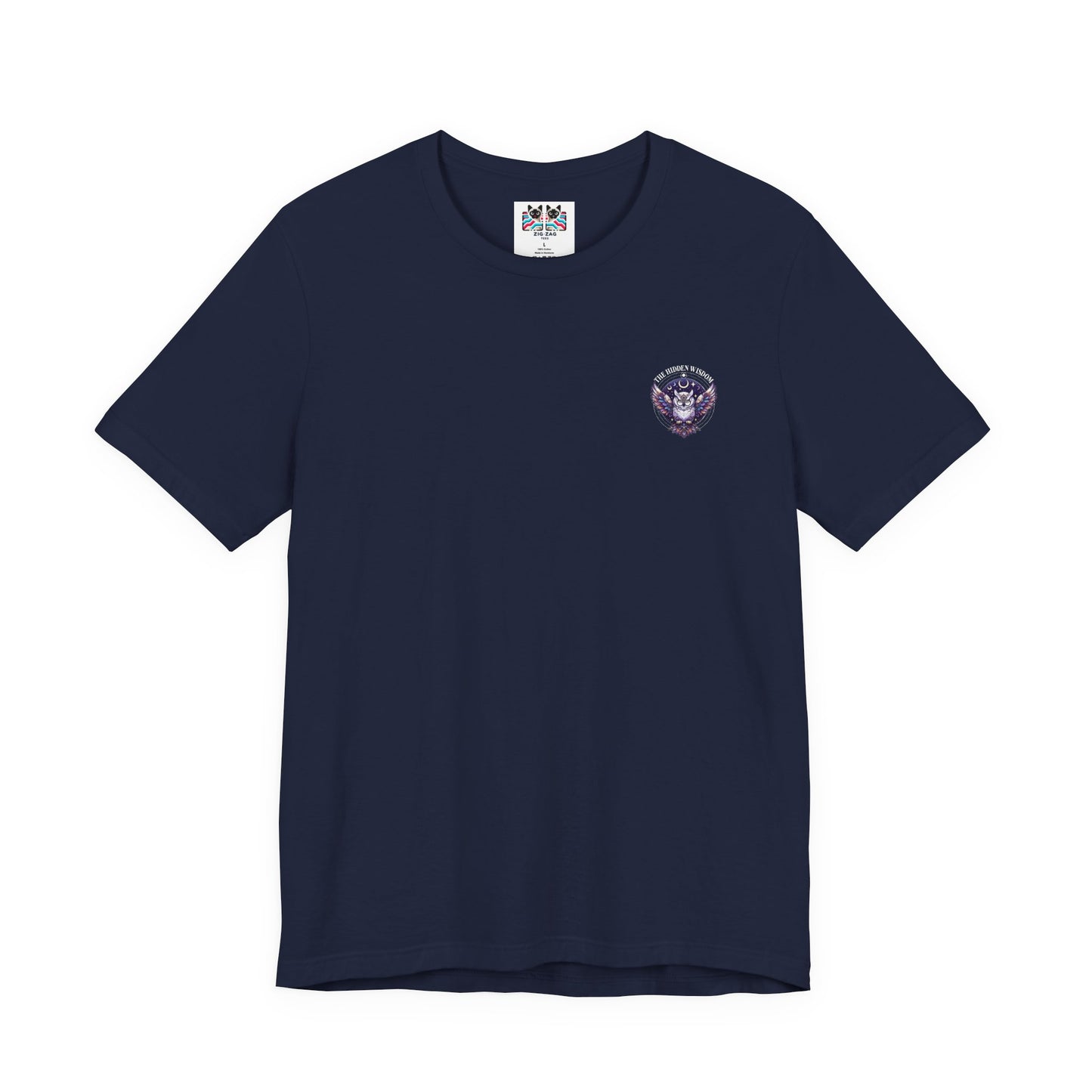 The Hidden Wisdom Within T-Shirt – Vibrant Flying Owl with Geometric Lines