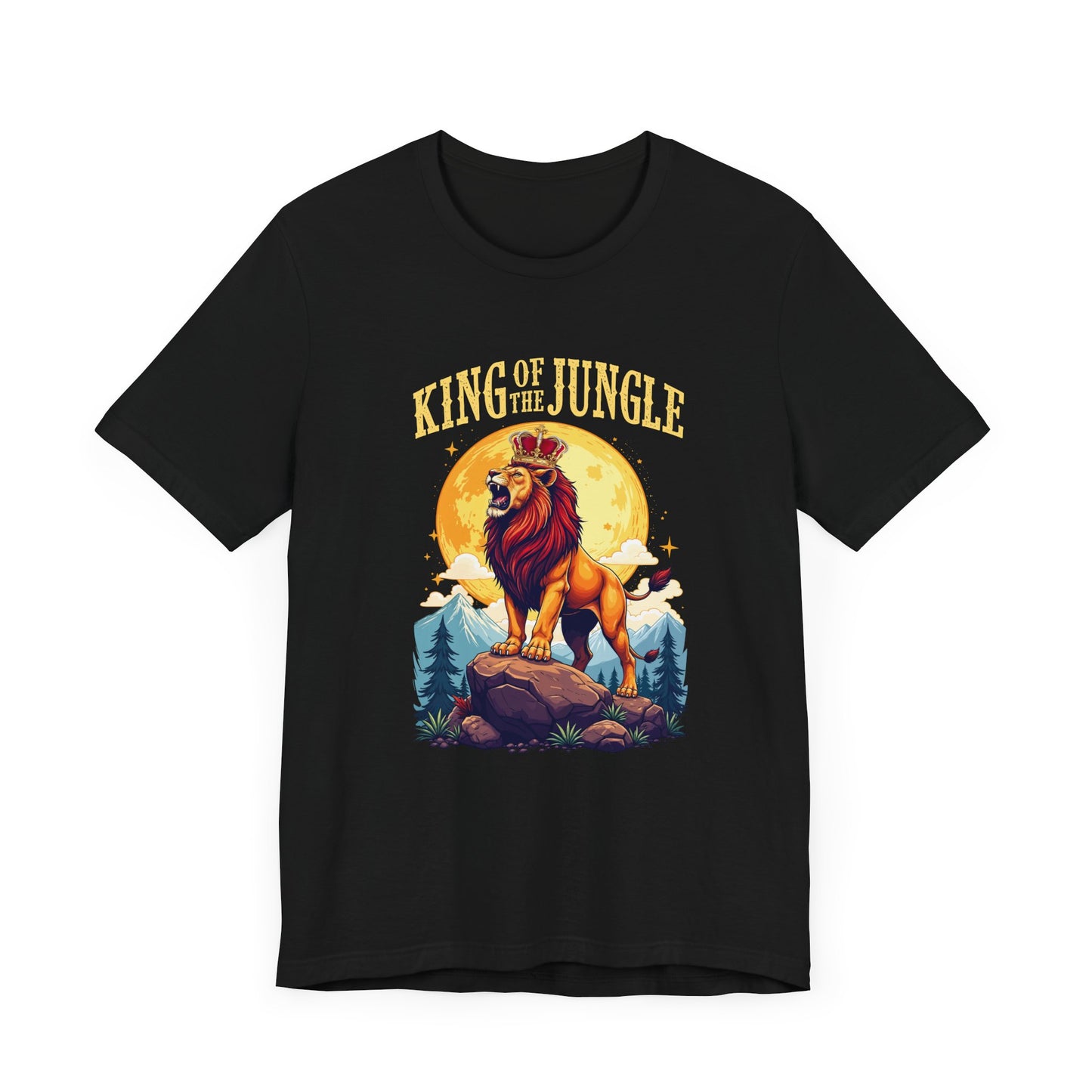 King of the Jungle T-Shirt – Majestic Lion with Crown Graphic Tee