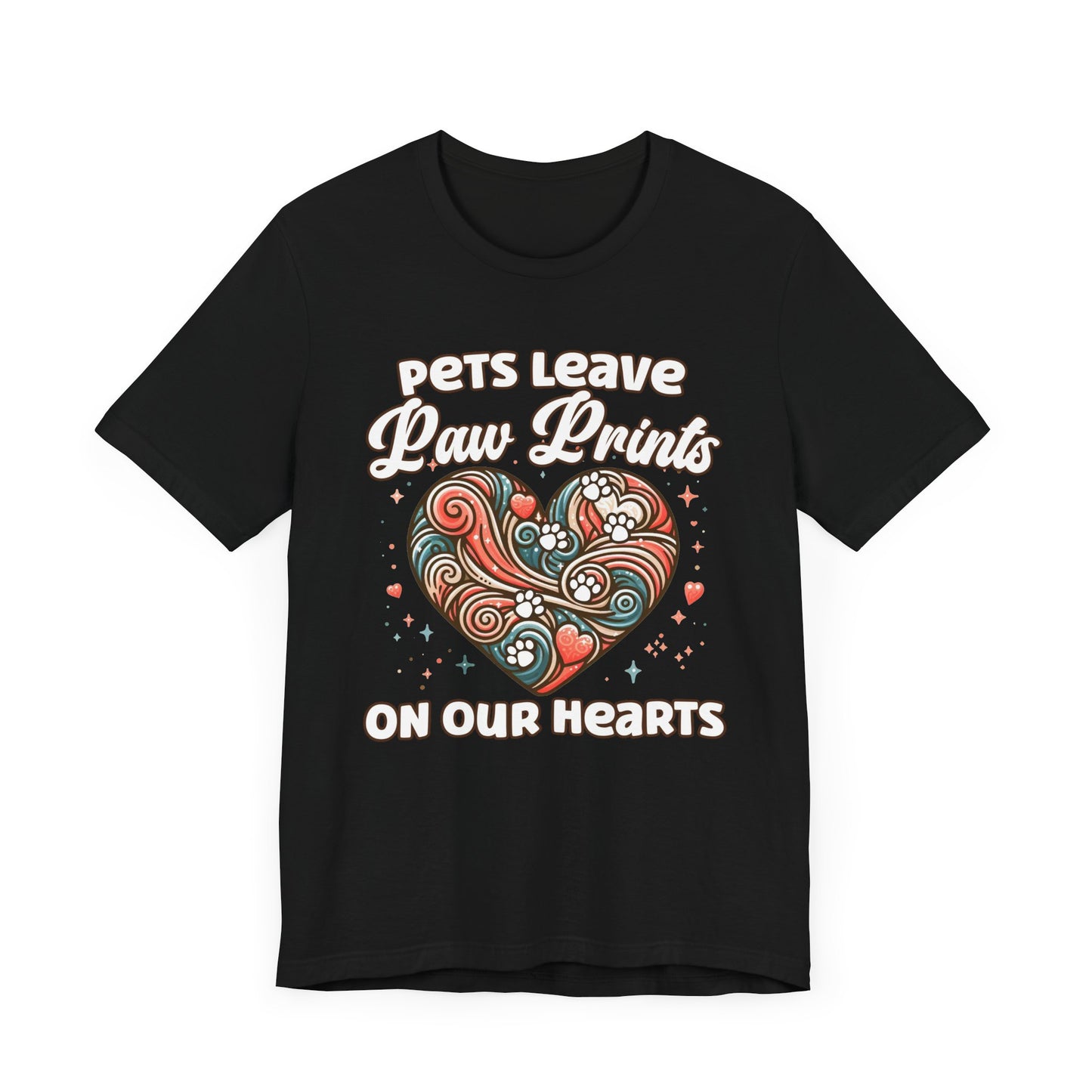 Pets Leave Paw Prints on Our Hearts | Abstract Heart Graphic T-Shirt