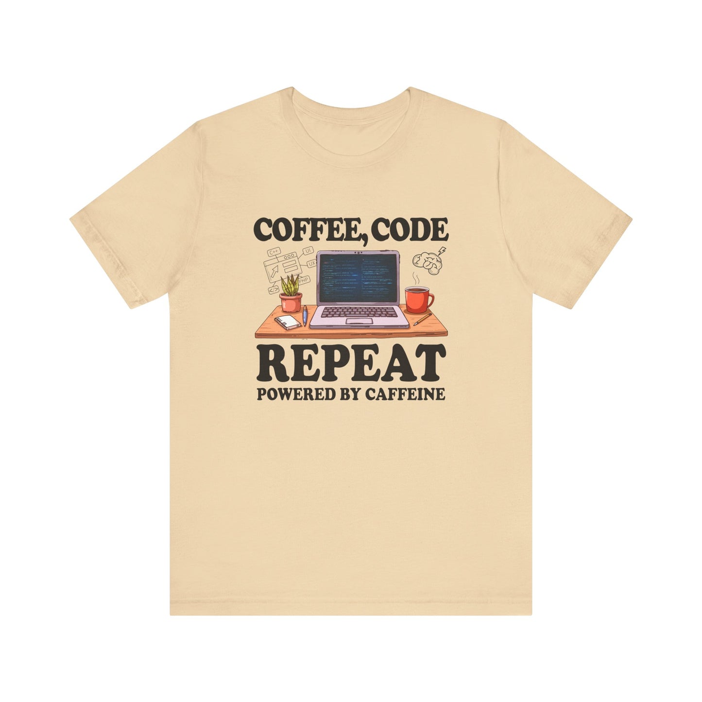 Coffee, Code, Repeat Official Graphic Statement Tee for Bold Minds, Modern Thinkers, and Everyday Expression Everywhere