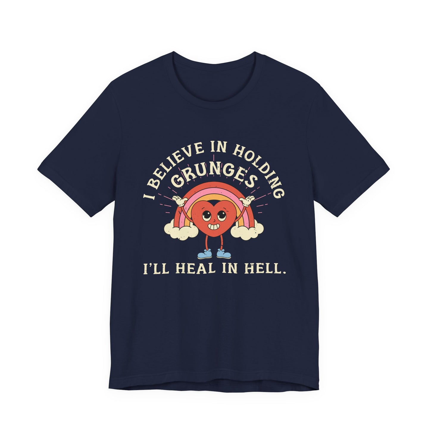 Worried Heart Rainbow T-Shirt – Bold Emotional Graphic Humor Tee