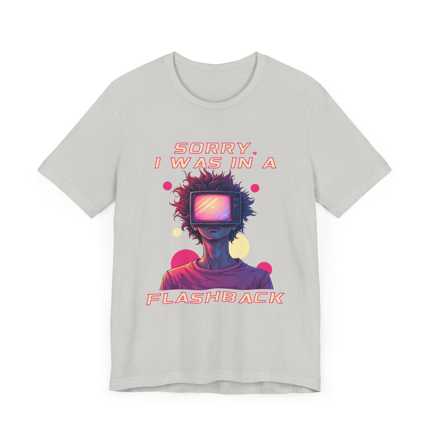 Sorry I Was in a Flashback – Retro TV Head Vintage Aesthetics and Nostalgic Vibes Graphic T-Shirt