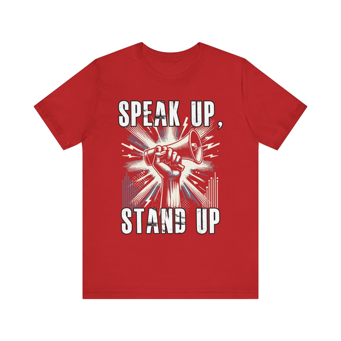 Speak Up, Stand Up | Hand Holding Raised Speaker Graphic T-Shirt
