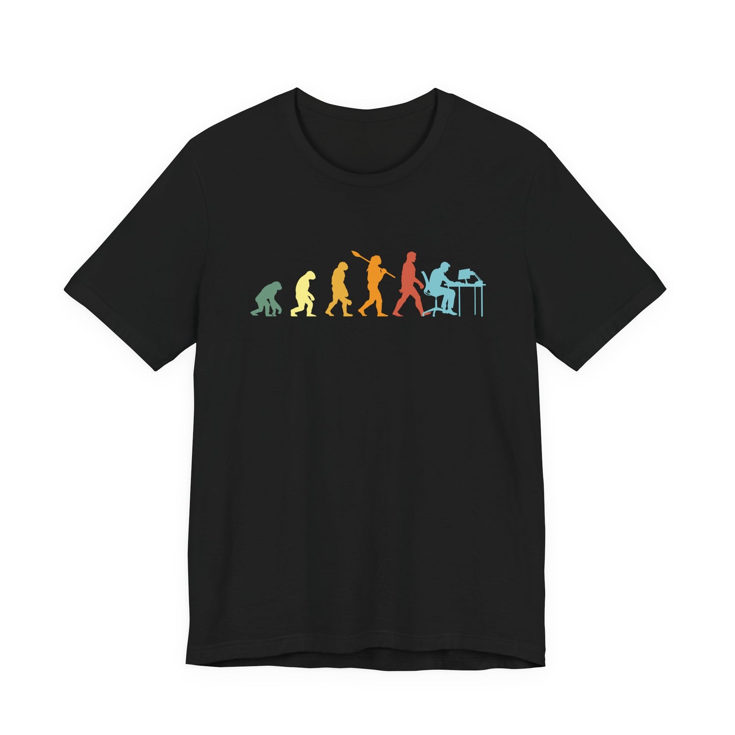 Evolution of Man to Computer User T-Shirt
