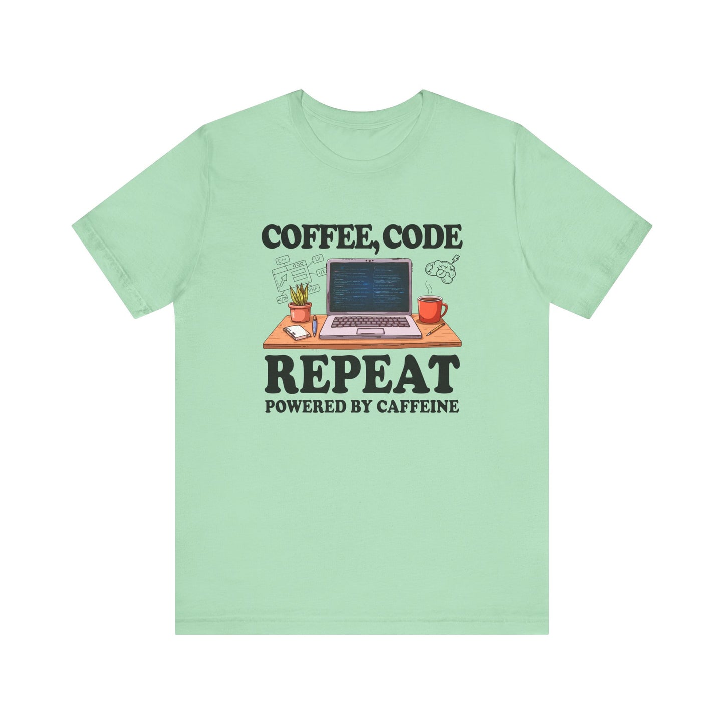 Coffee, Code, Repeat Official Graphic Statement Tee for Bold Minds, Modern Thinkers, and Everyday Expression Everywhere