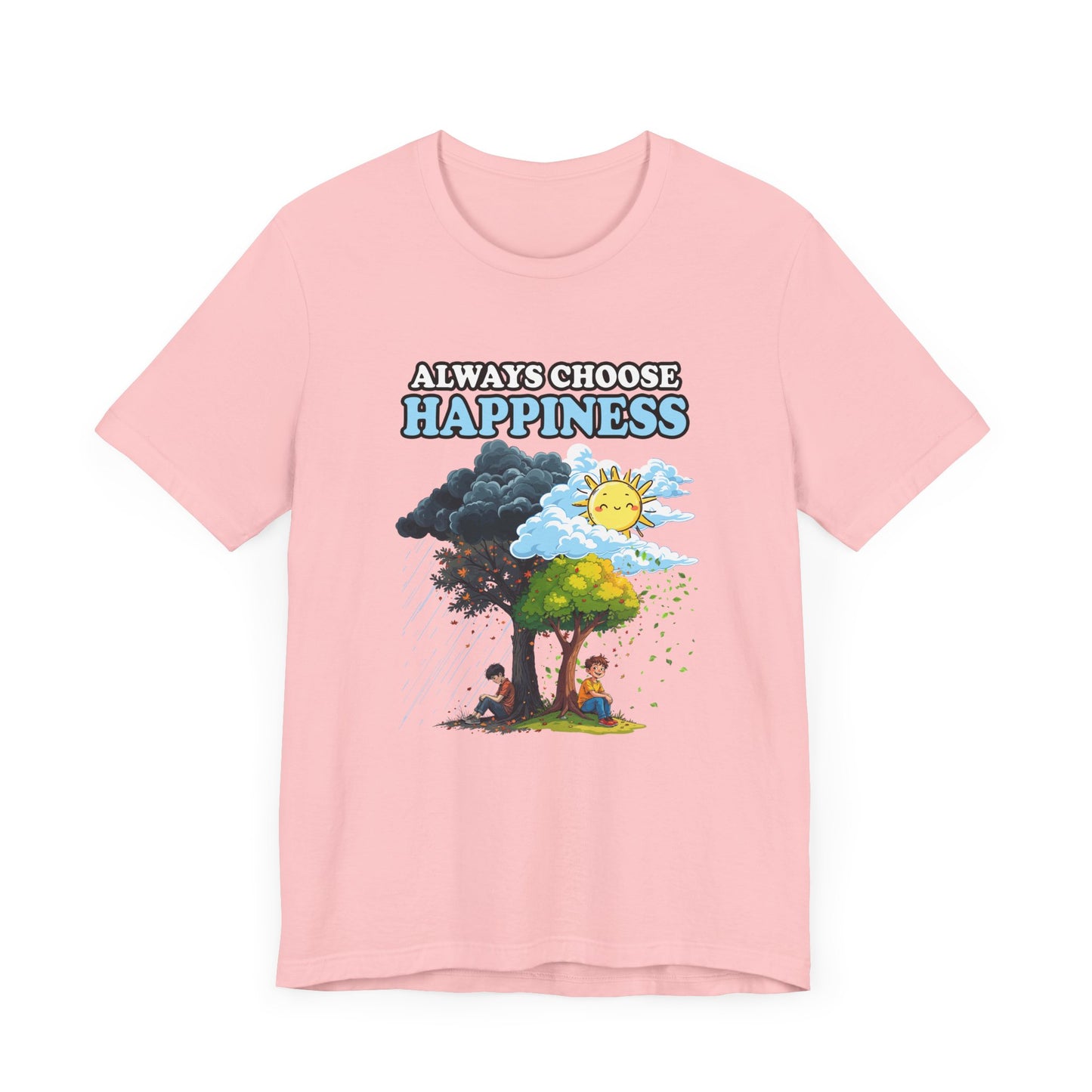 Embrace positivity Always Choose Happiness – Two Sides of Life Motivational Graphic T-Shirt
