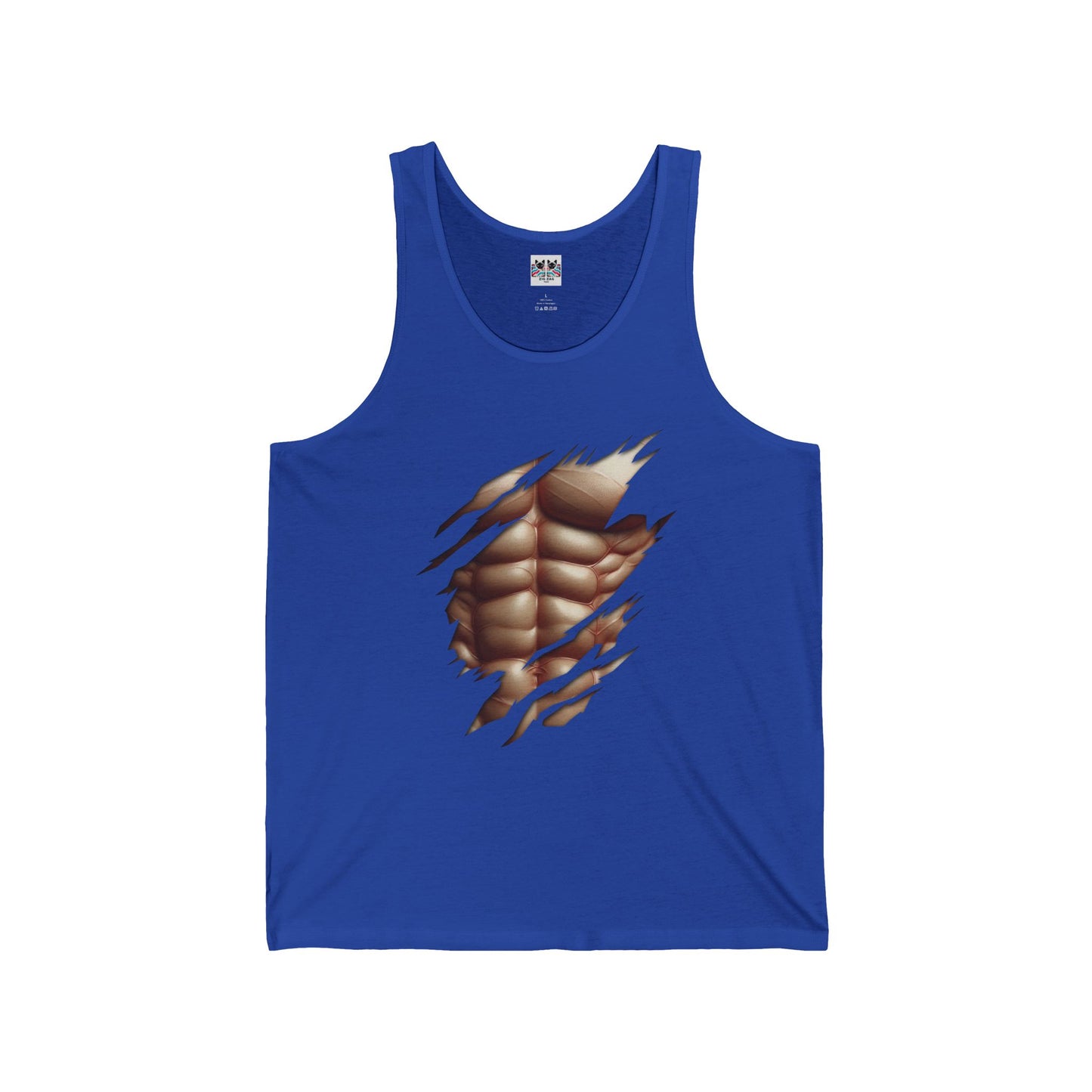 Fake Muscles Ripped Torn Chest - Six Pack Abs Workout Tank Top