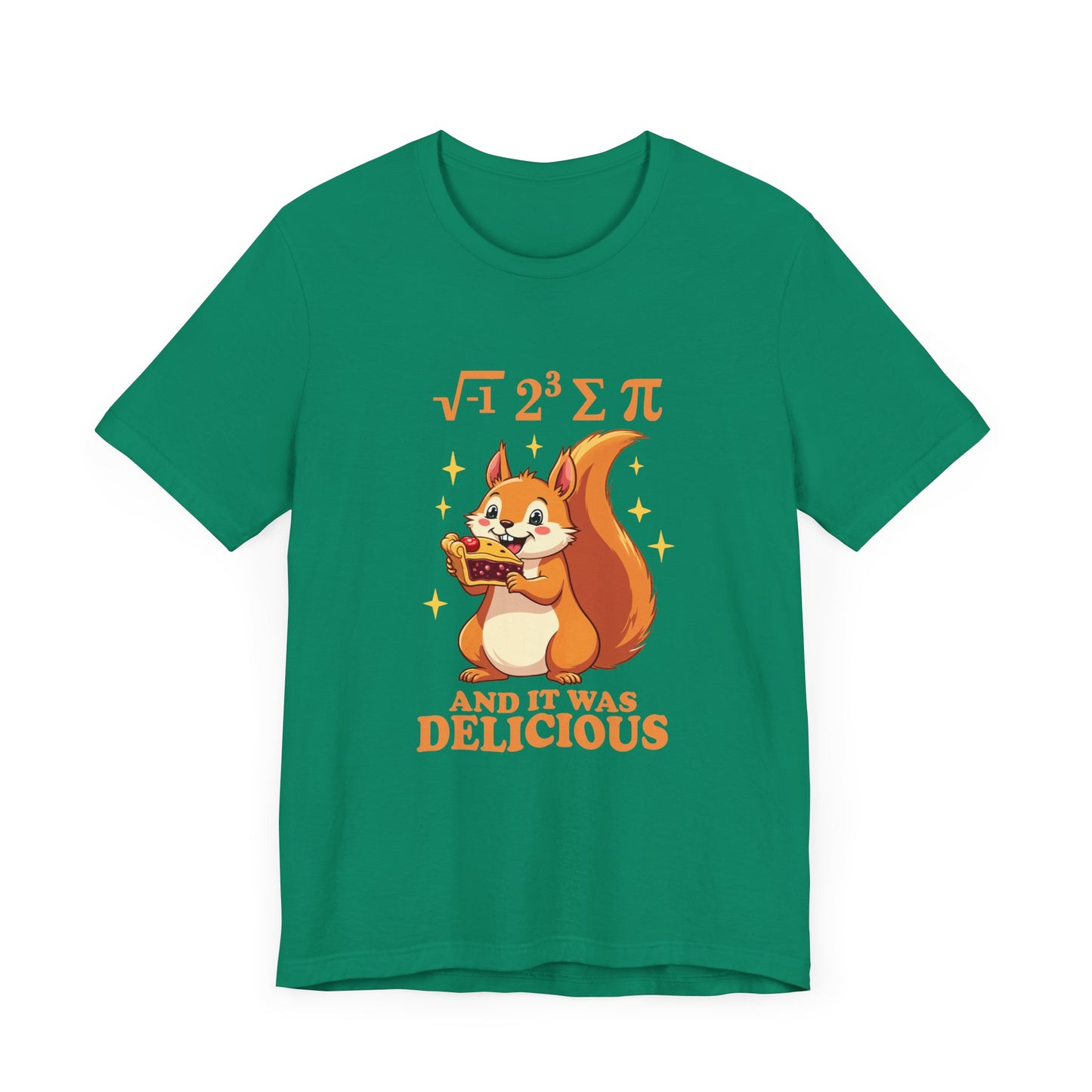 Funny Math Squirrel T-Shirt – “i 8 sum pi and it was delicious” Equation Pun