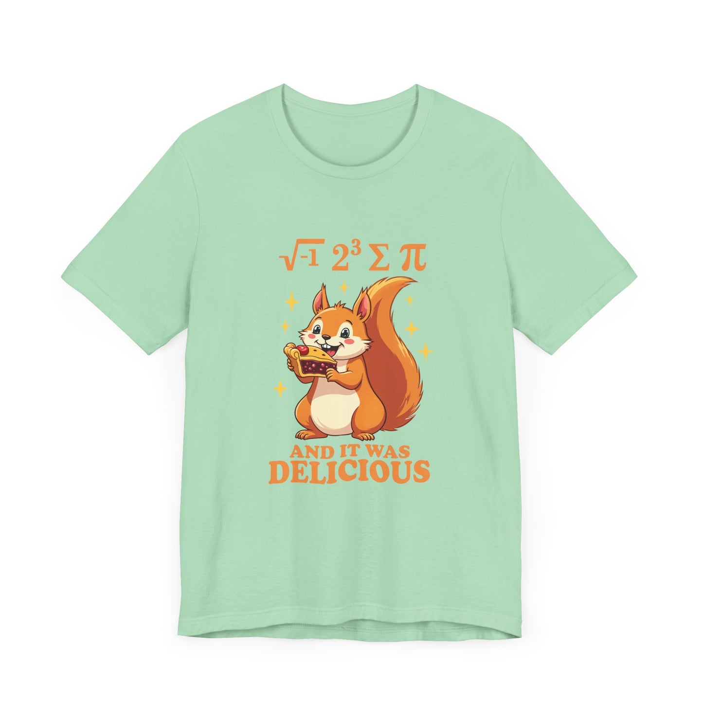 Funny Math Squirrel T-Shirt – “i 8 sum pi and it was delicious” Equation Pun