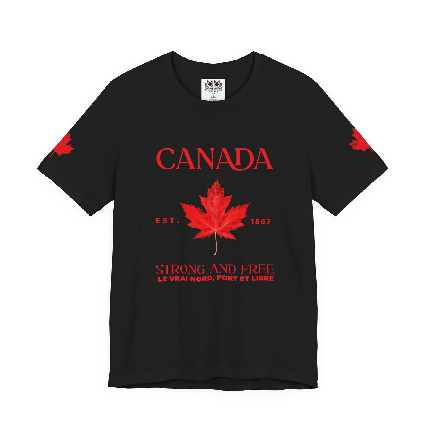 Canada Strong and Free Maple Heritage - Red Print T-Shirt