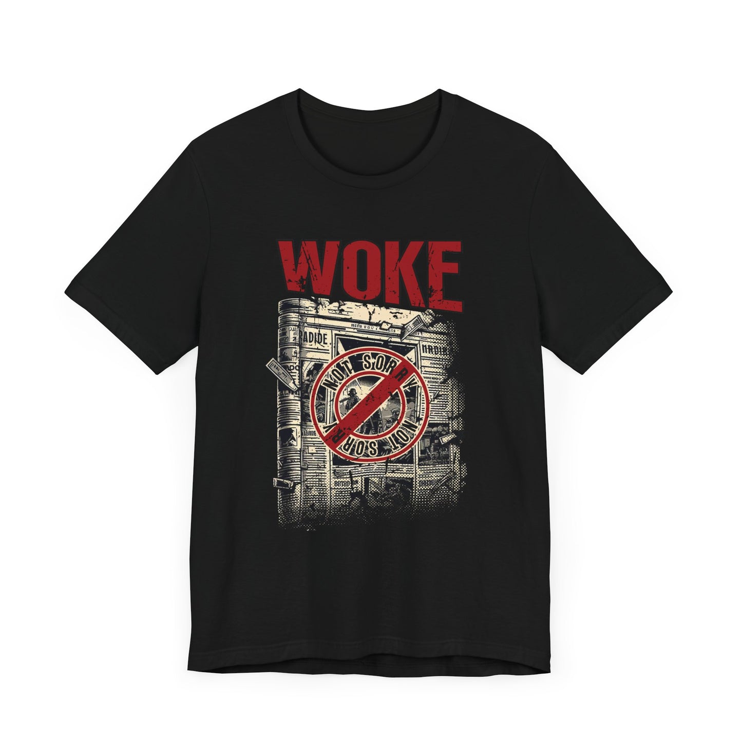 WOKE | Not Sorry Newspaper Graphic T-Shirt