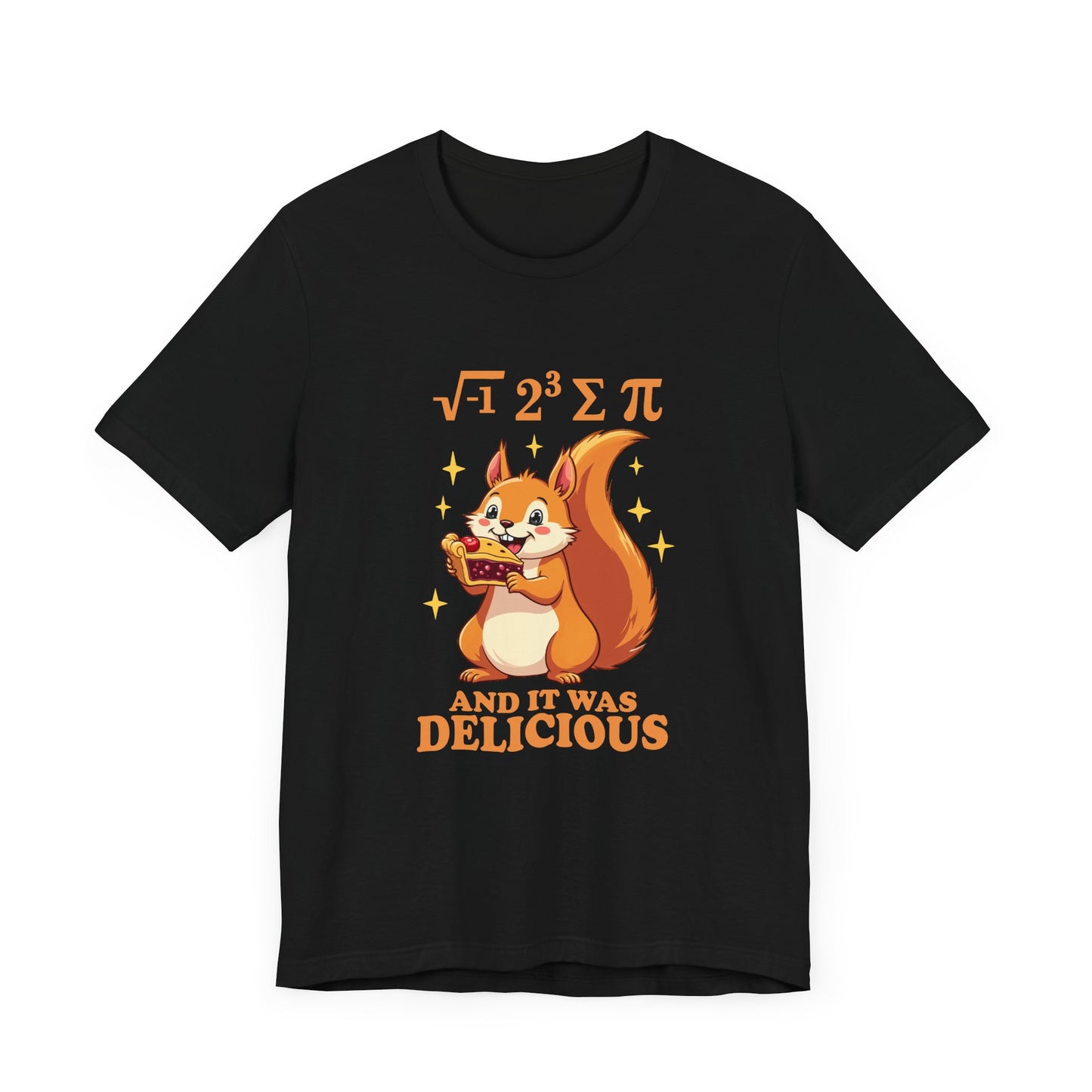 Funny Math Squirrel T-Shirt – “i 8 sum pi and it was delicious” Equation Pun