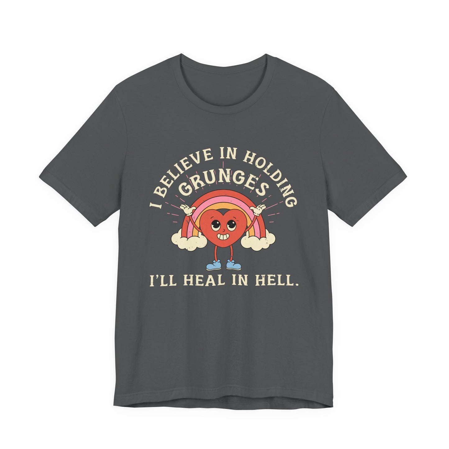 Worried Heart Rainbow T-Shirt – Bold Emotional Graphic Humor Tee