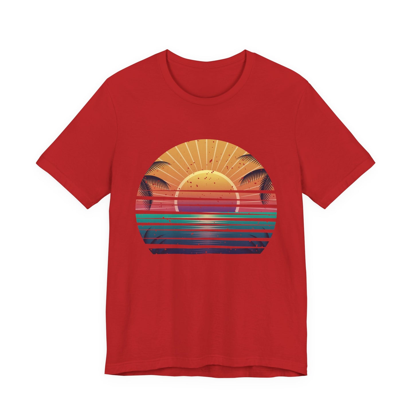 Sun Kissed & Ocean Blissed – Beach Sunset with Palm Trees Graphic T-Shirt