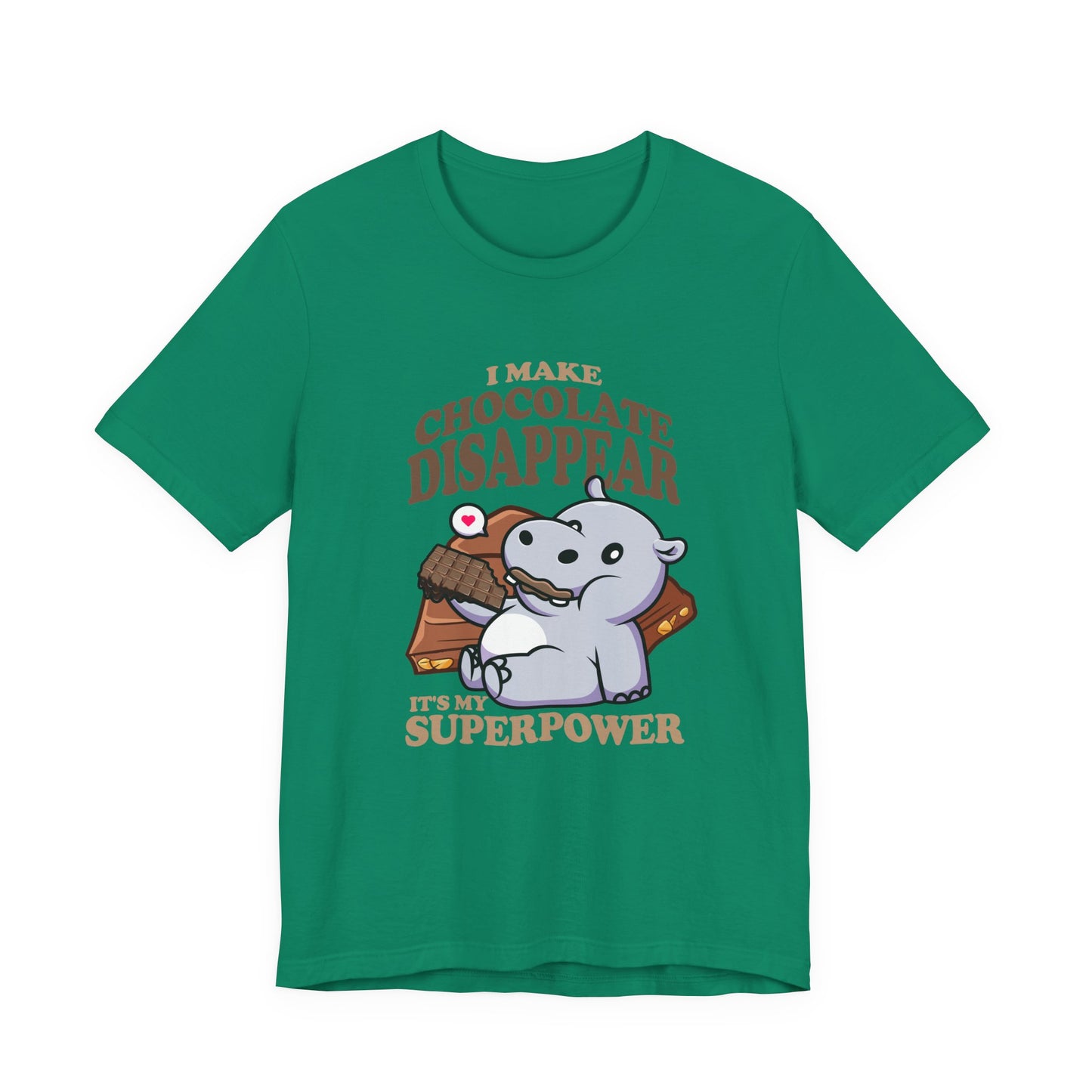 I Make Chocolate Disappear T-Shirt – Adorable Baby Rhino With Chocolate Funny Super Power Graphic Tee