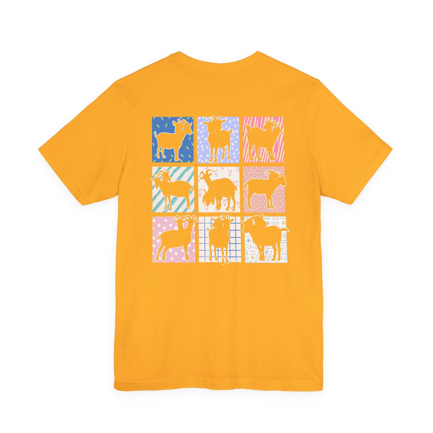 Double-Headed Goat Outline Graphic T-Shirt