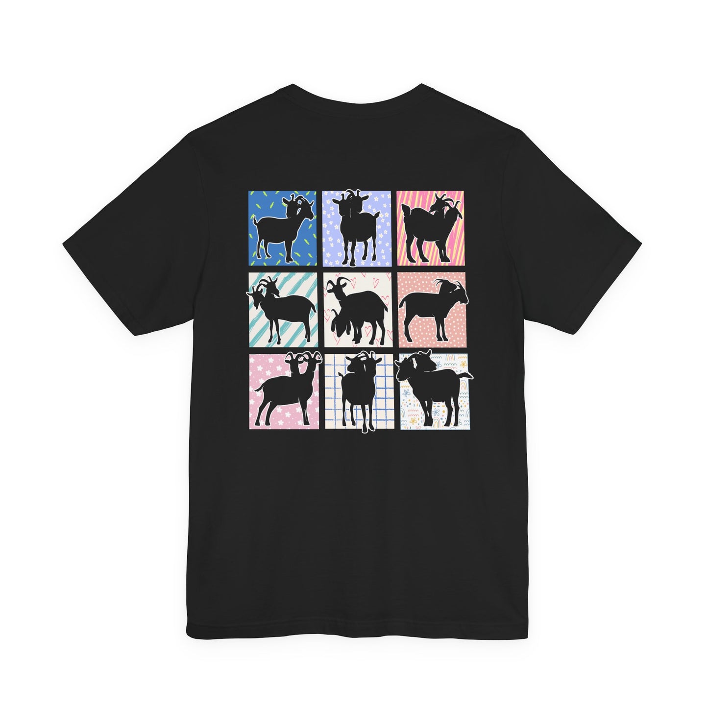Double-Headed Goat Outline Graphic T-Shirt