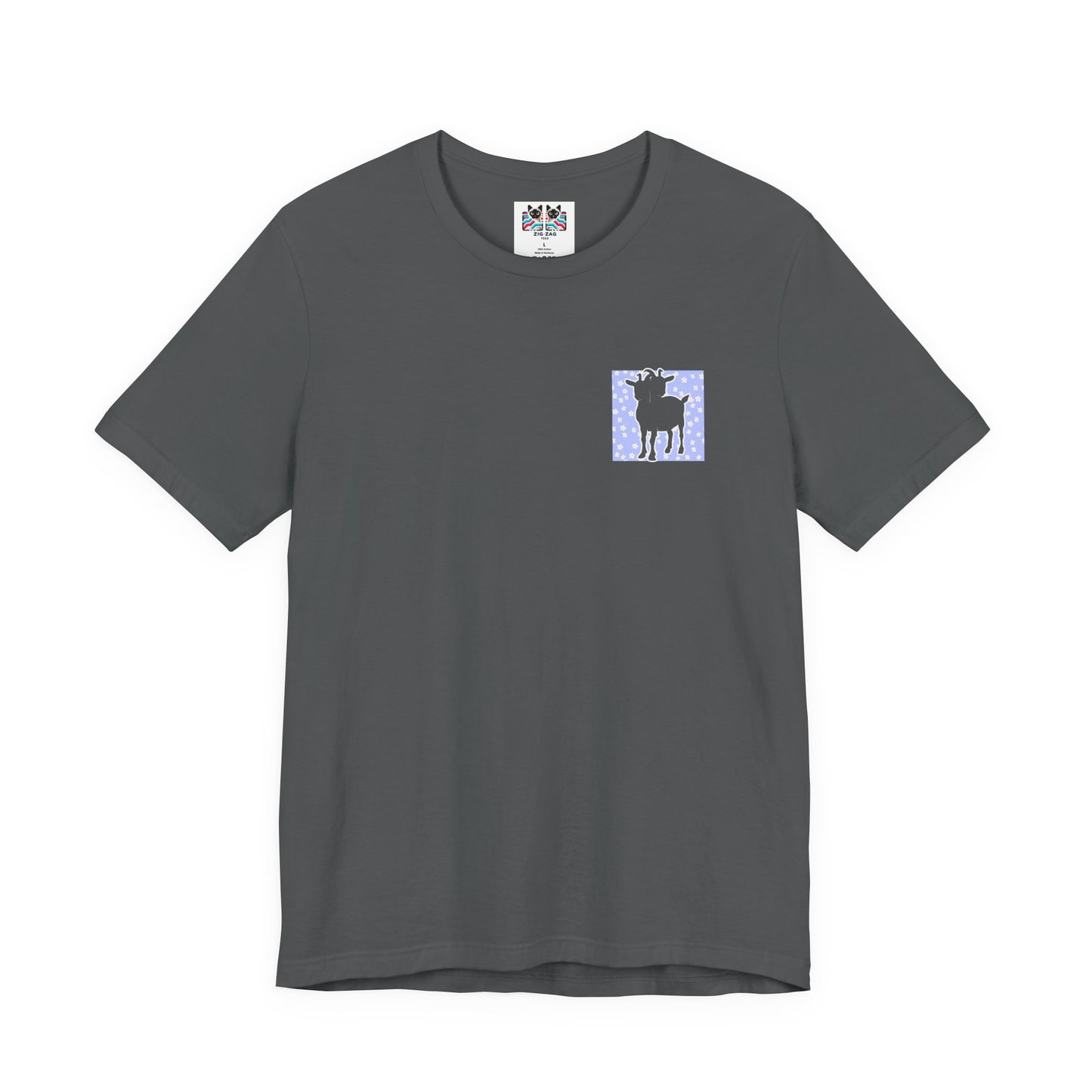 Double-Headed Goat Outline Graphic T-Shirt