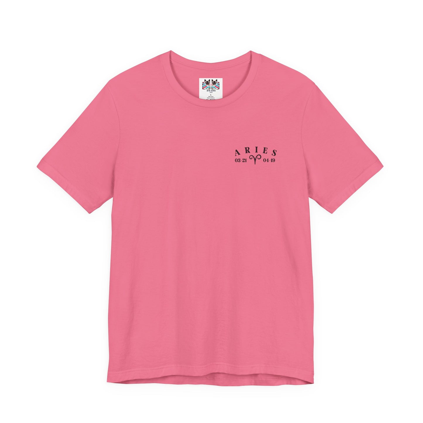 Aries Zodiac T-Shirt – Ram Head with Constellation and Floral Background