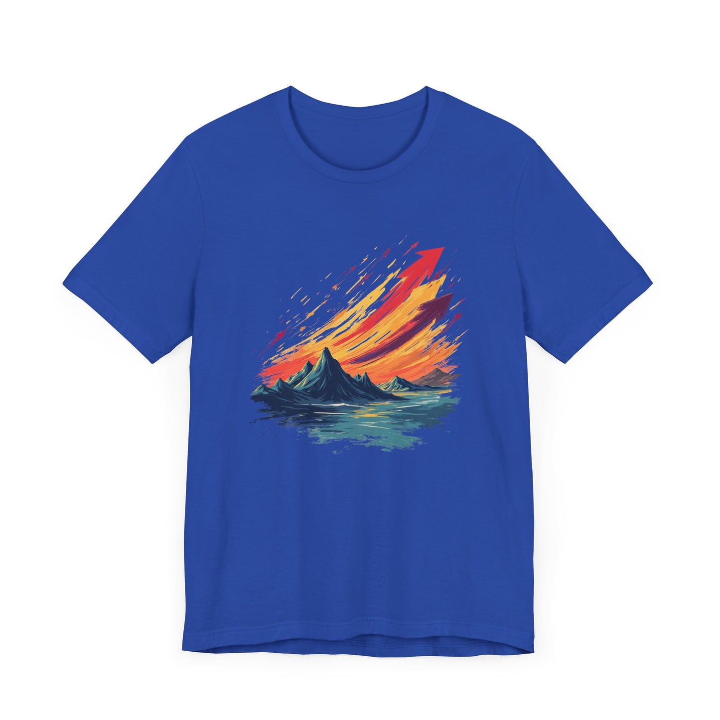 Mountain Sunset Arrows – Vibrant Sky with Upward Arrow Shapes Graphic T-Shirt