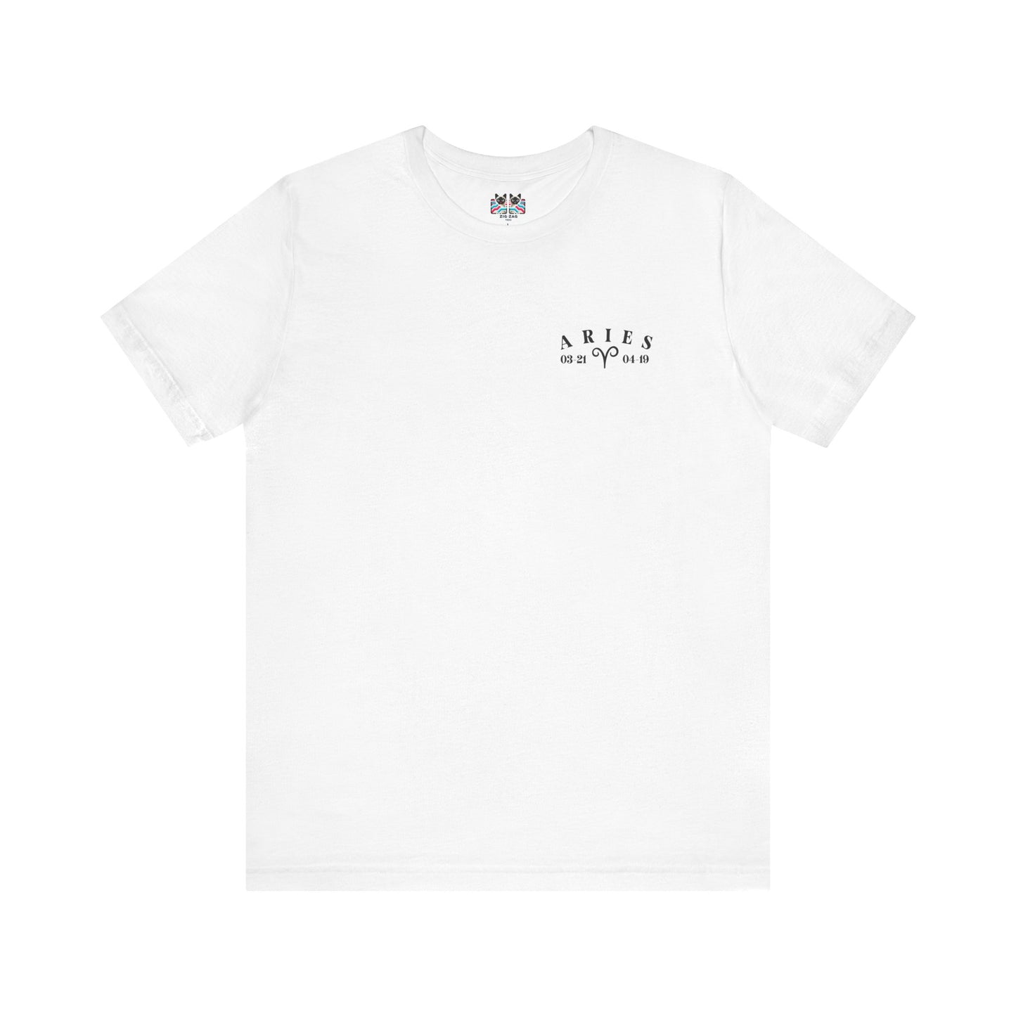 Aries Zodiac T-Shirt – Ram Head with Constellation and Floral Background