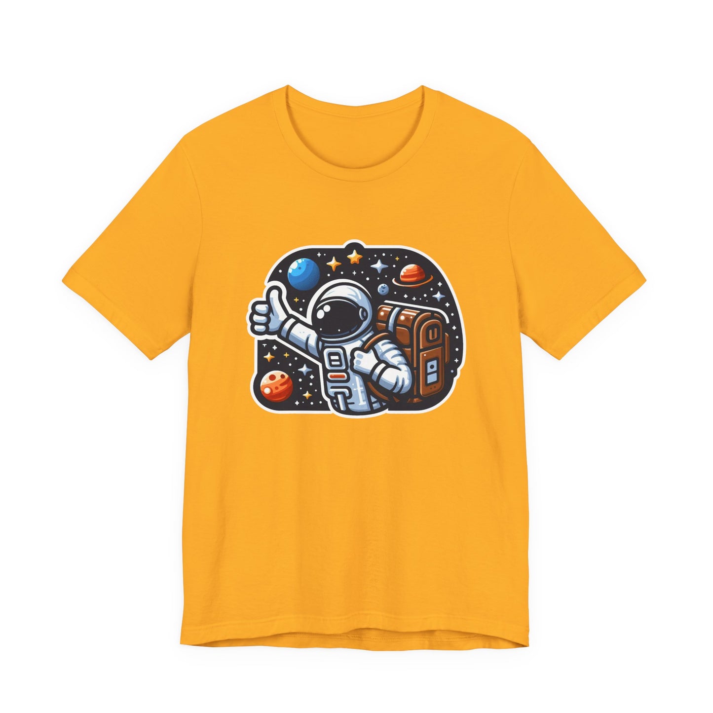 Astronaut Galaxy Hitchhiker T-Shirt – Cosmic Adventure in Space