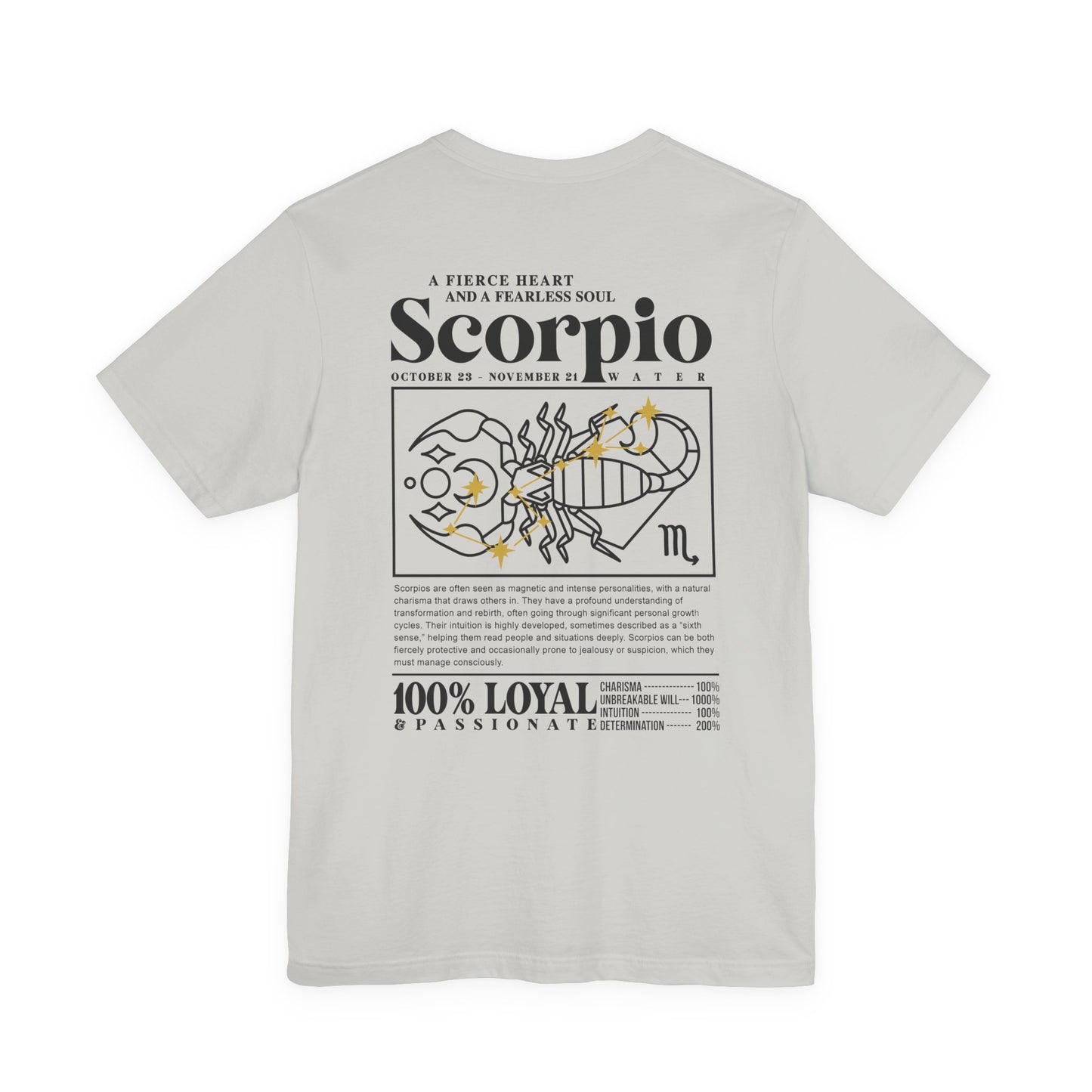 Scorpio Fierce Heart T-Shirt – Zodiac Sign with Bold Scorpion Graphic