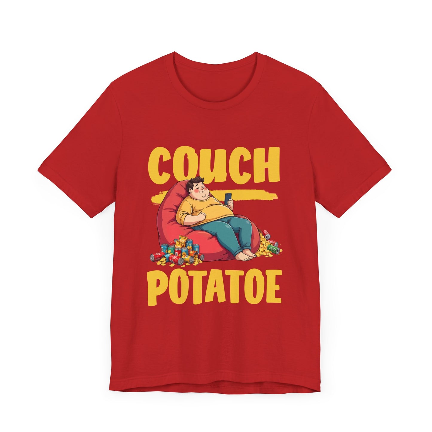 Couch Potato Shirt, Funny Snack Life Tee, Lazy Comfort Cartoon T Shirt, Homebody Humor Apparel, Chill Mode Vibes, Food Lover Top