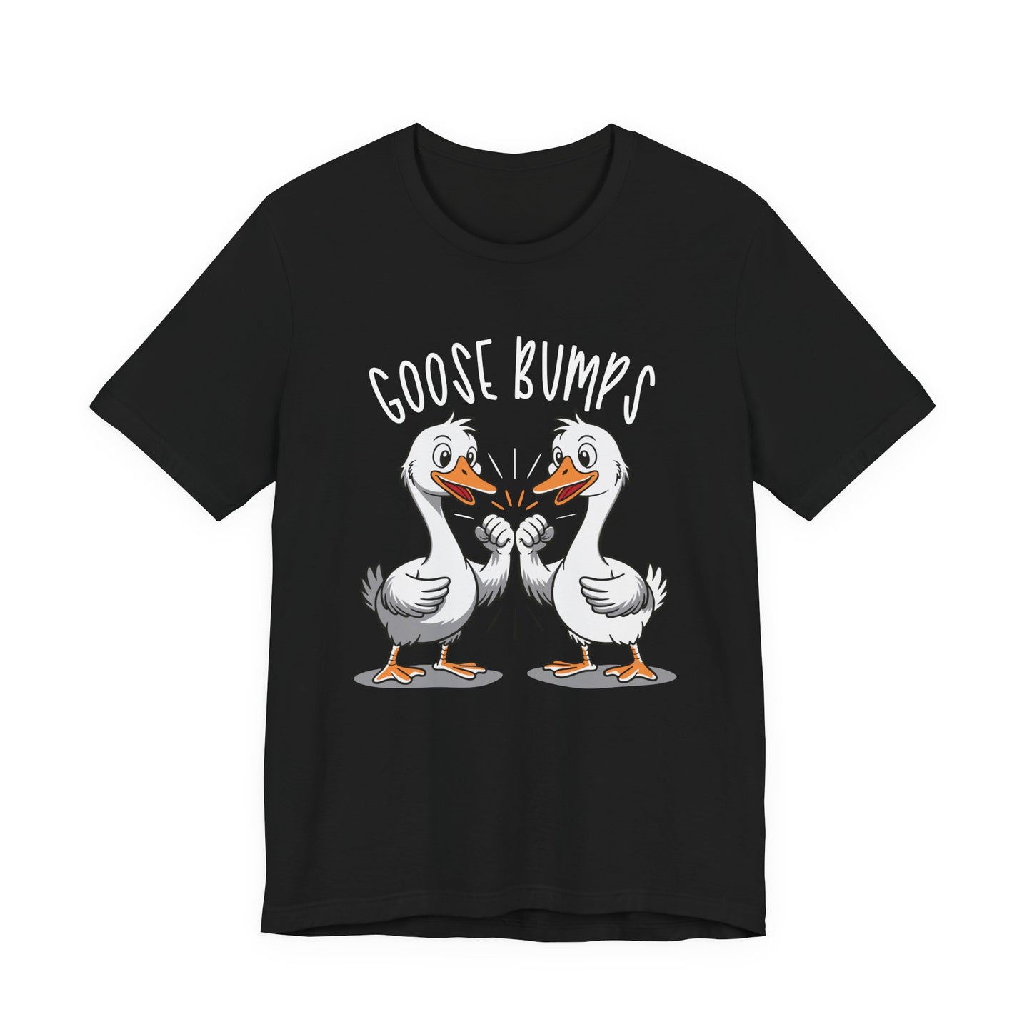Goose Bumps T-Shirt – Funny Two Geese Fist Bump Cartoon Graphic Tee