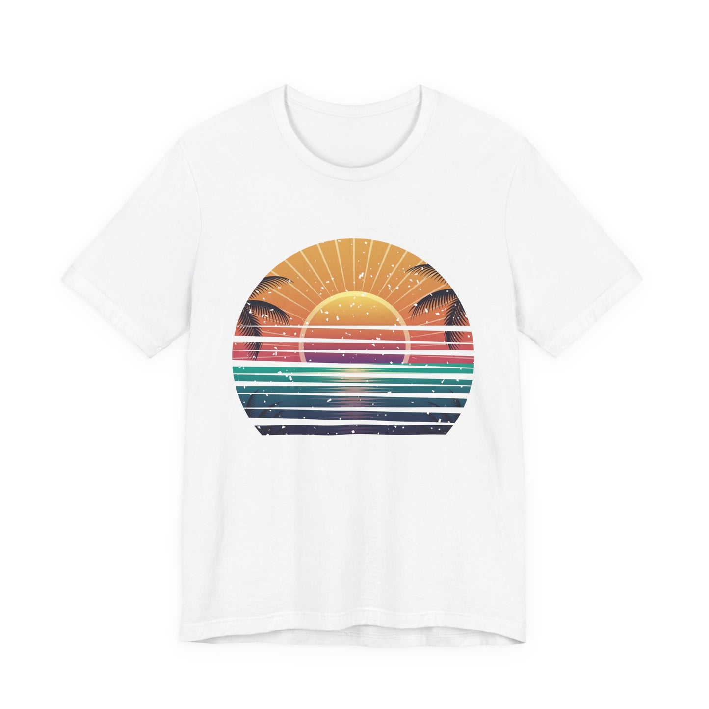Sun Kissed & Ocean Blissed – Beach Sunset with Palm Trees Graphic T-Shirt