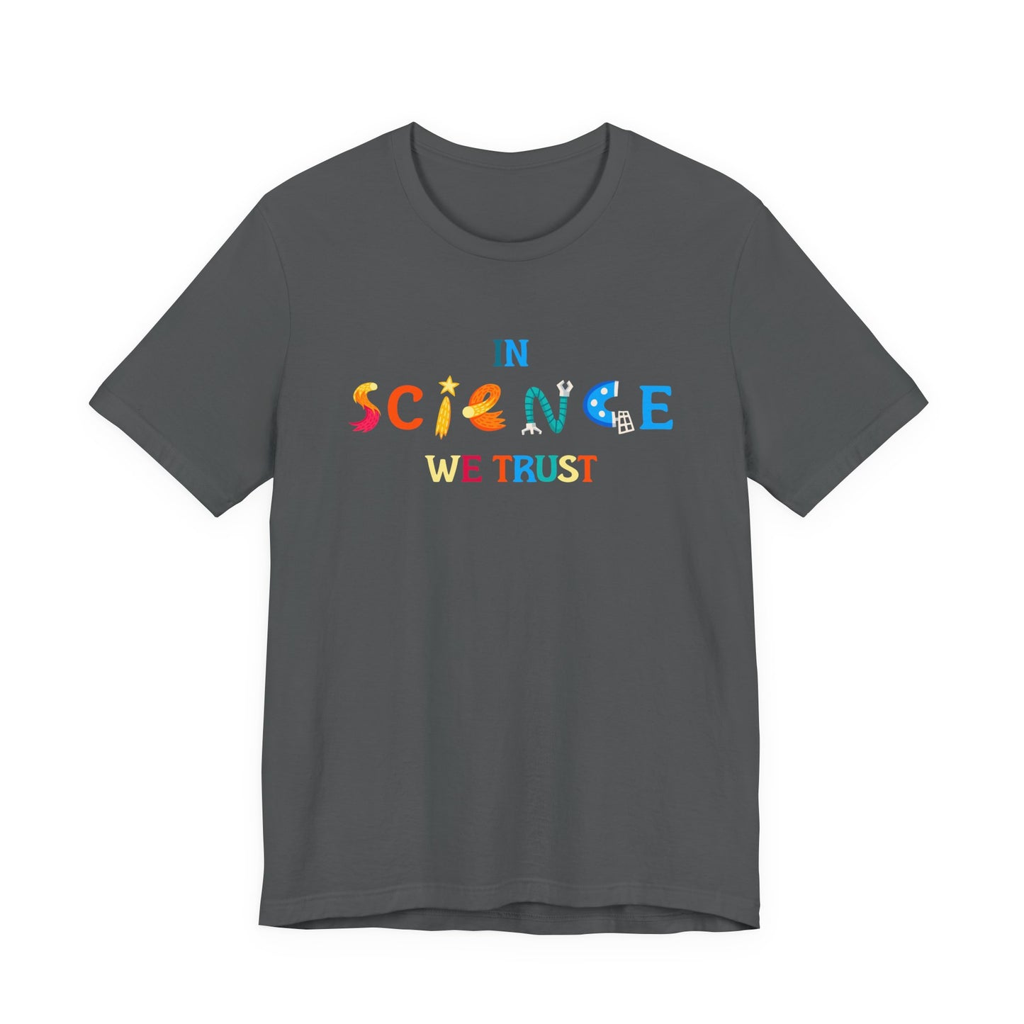 In Science We Trust T-Shirt – Lab Equipment Graphic STEM Lover Tee