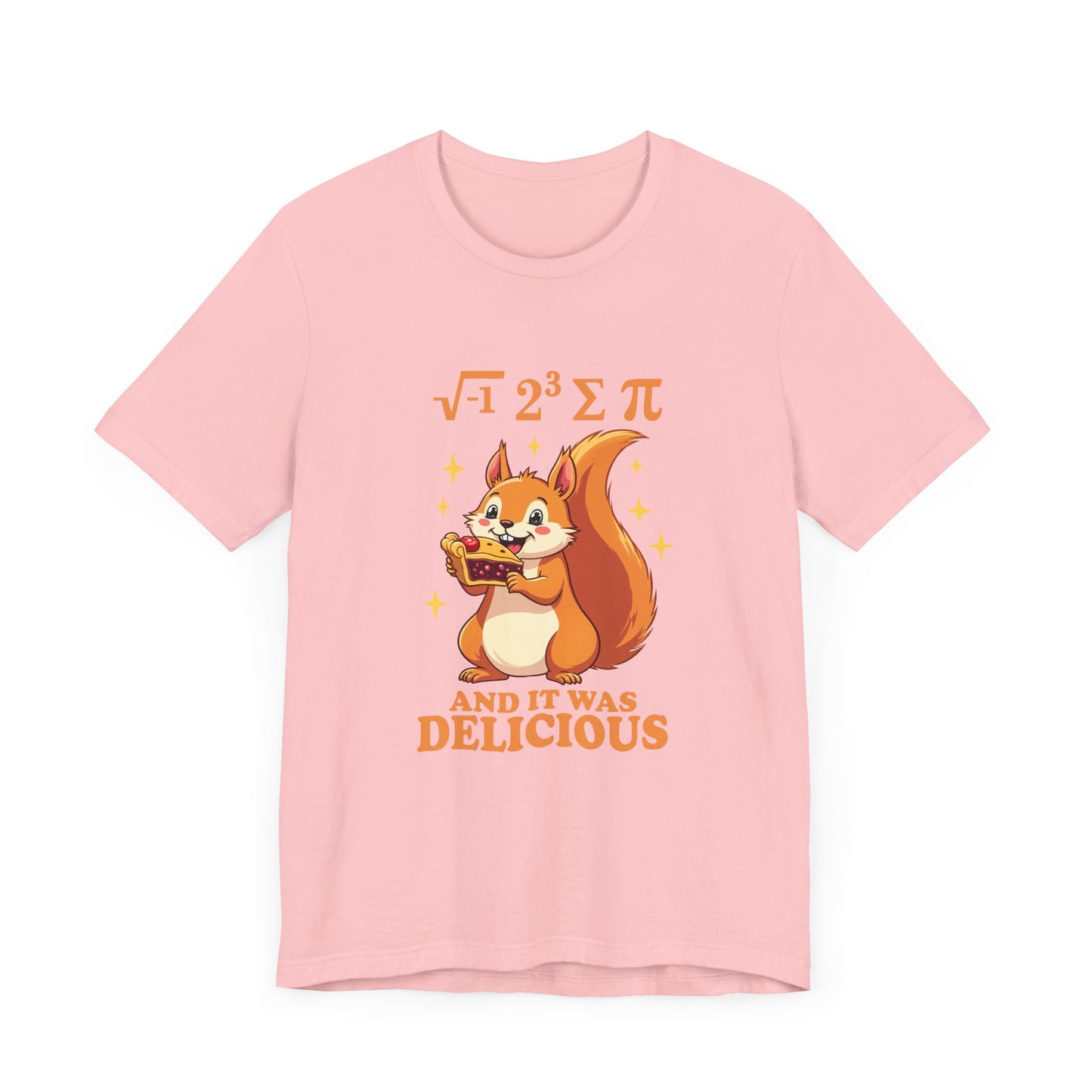 Funny Math Squirrel T-Shirt – “i 8 sum pi and it was delicious” Equation Pun