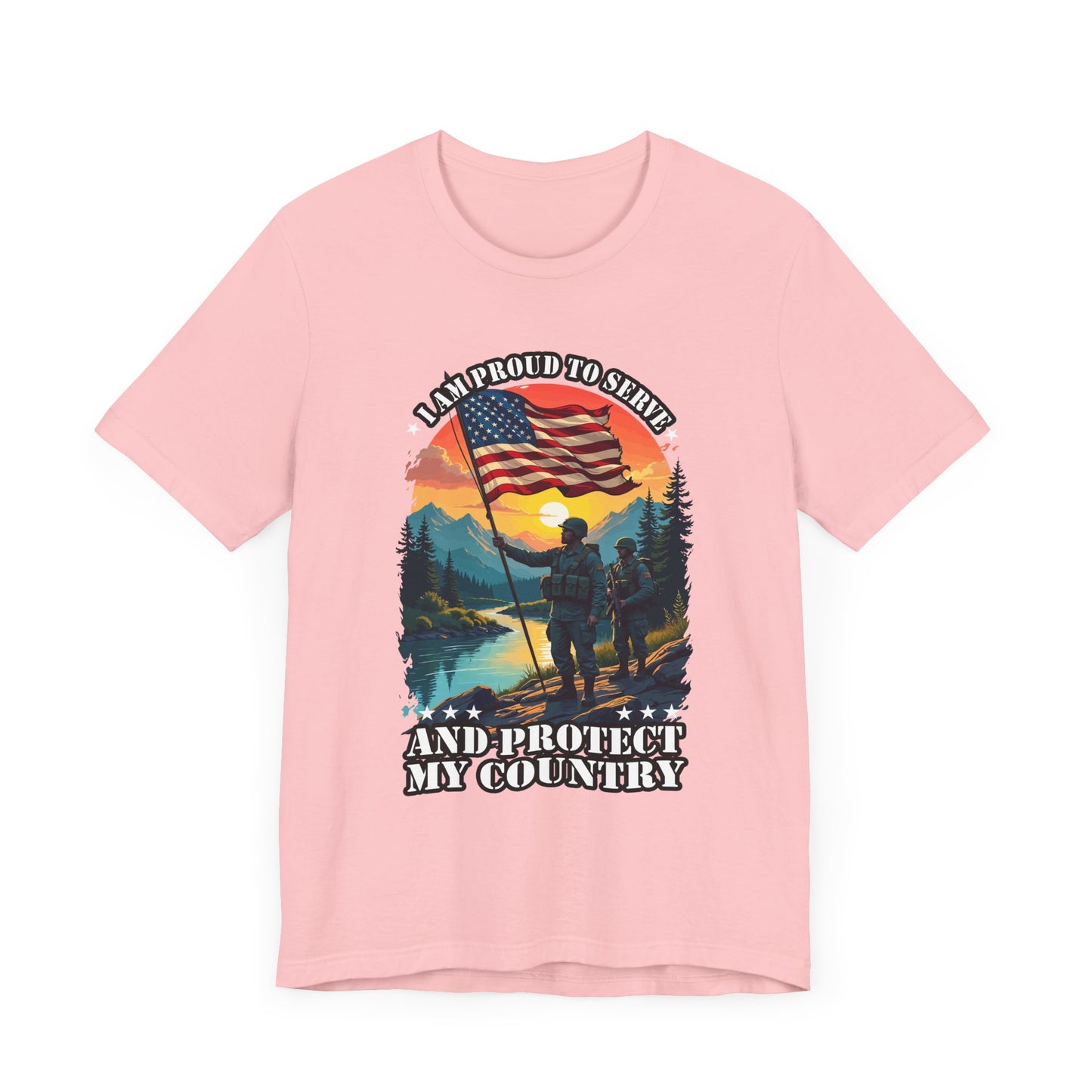 Proud to Serve and Protect My Country T-Shirt – Patriotic Military Graphic Tee