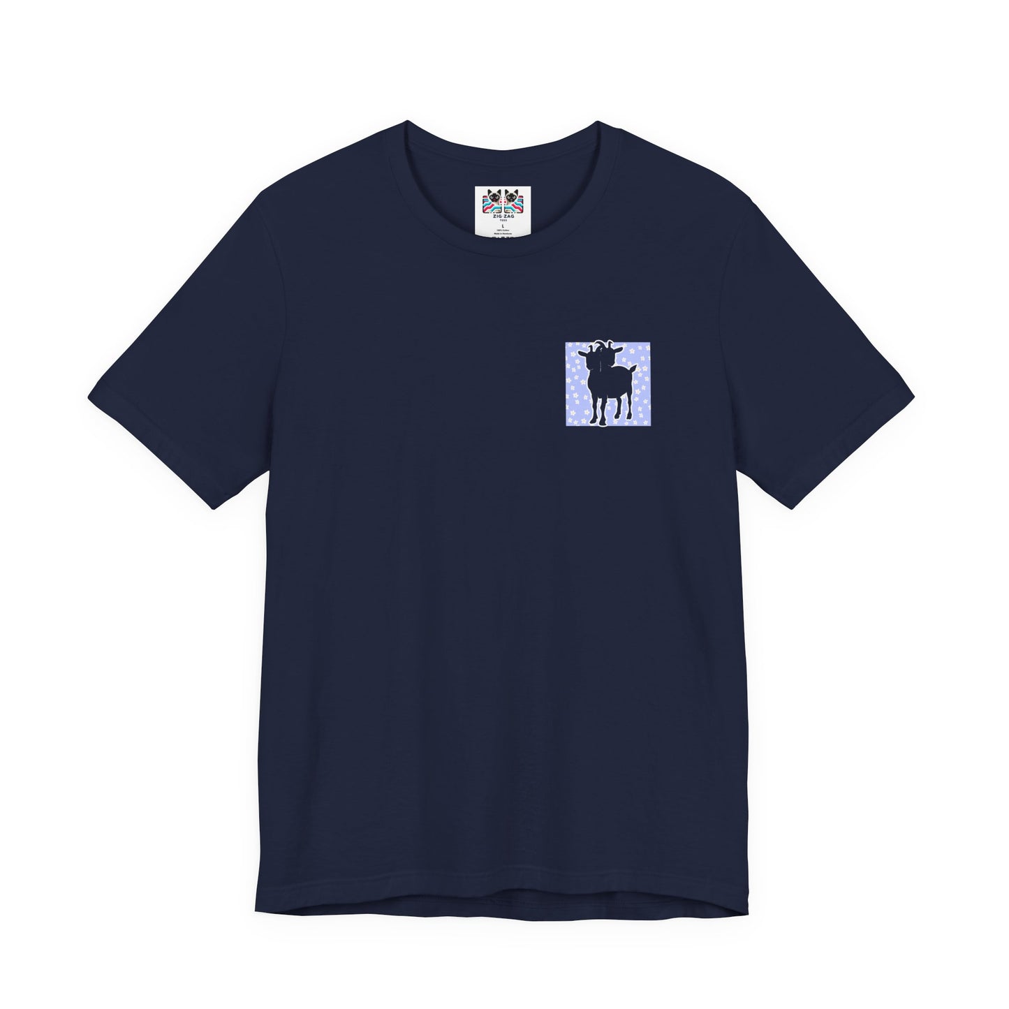 Double-Headed Goat Outline Graphic T-Shirt